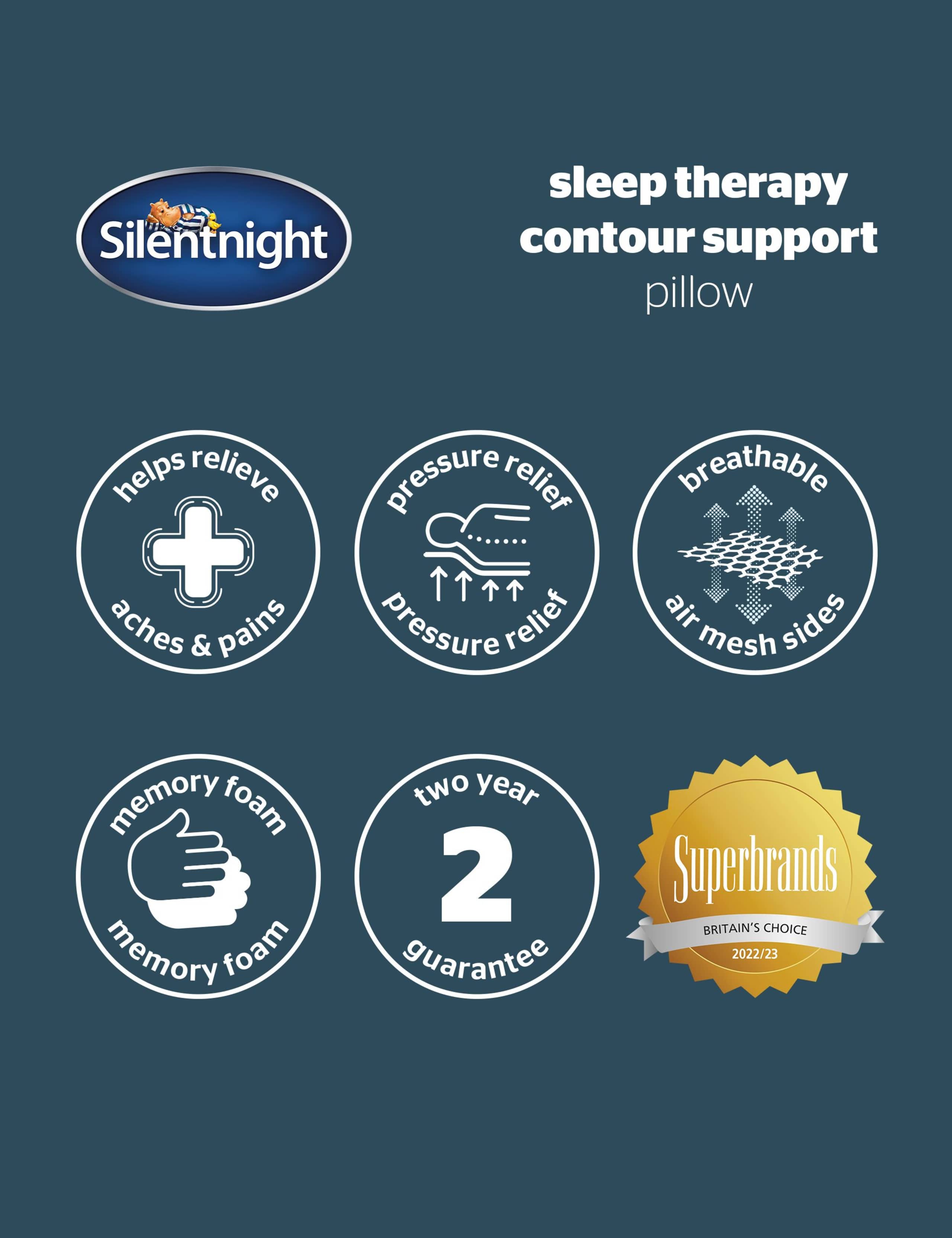 Memory Foam Sleep Therapy Contour Support Pillow 7 of 8