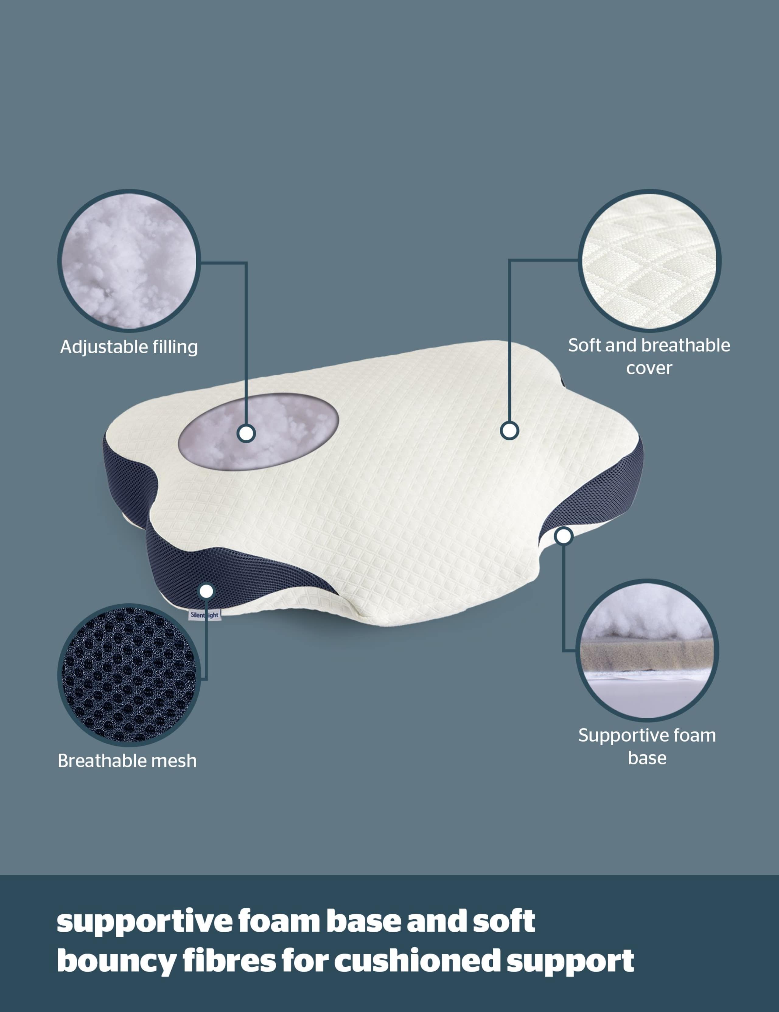 Memory Foam Sleep Therapy Neck Care Pillow 6 of 7