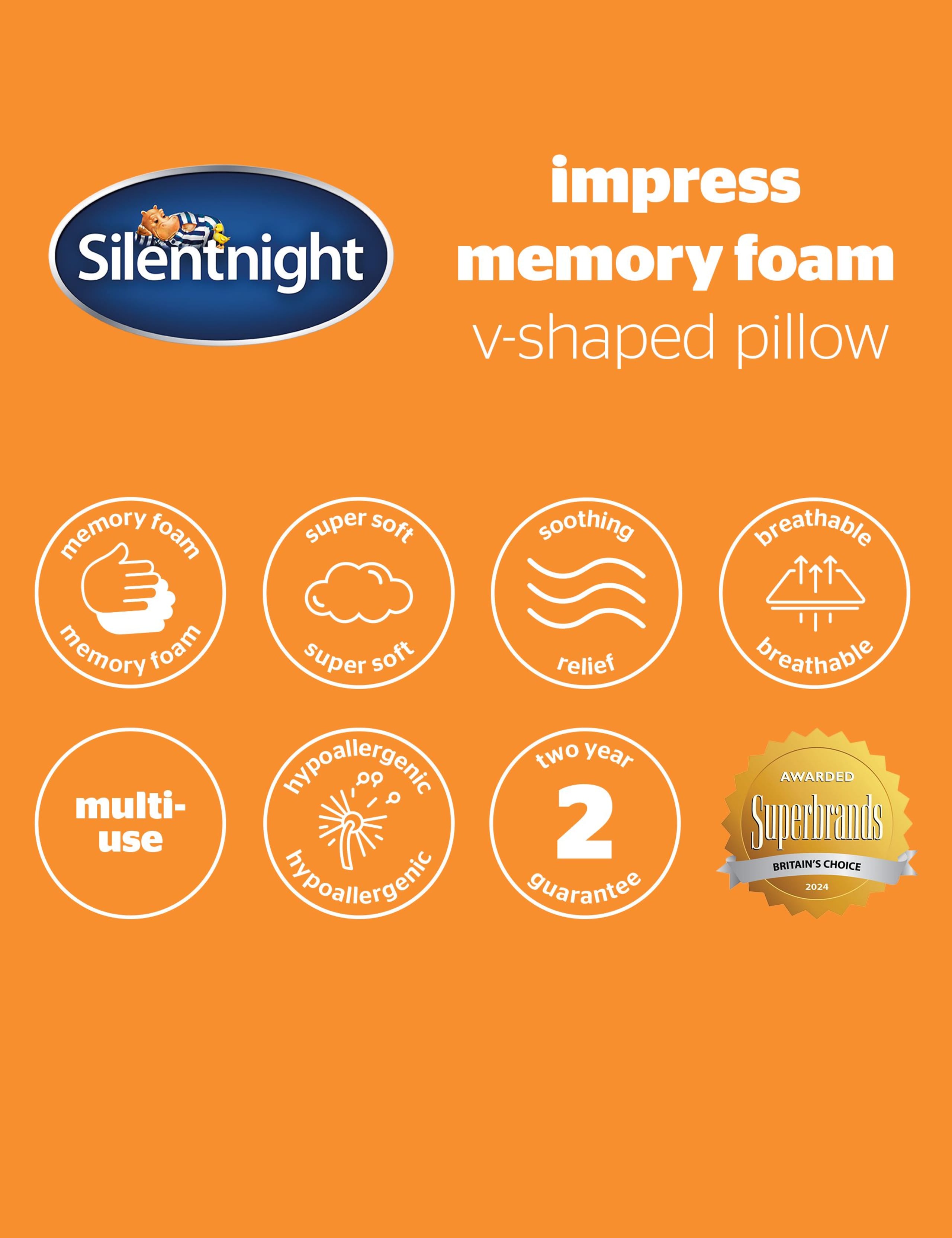 Impress Memory Foam V-Shaped Pillow 8 of 8