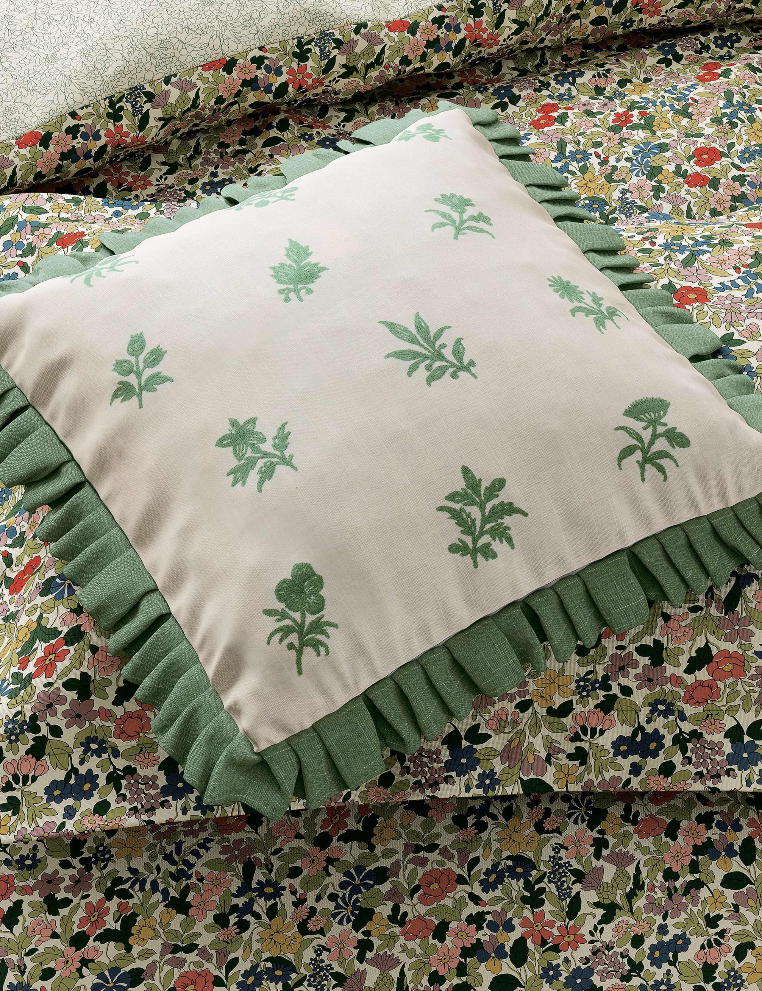 Verdant Bouquet Frill Square Cushion 2 of 4