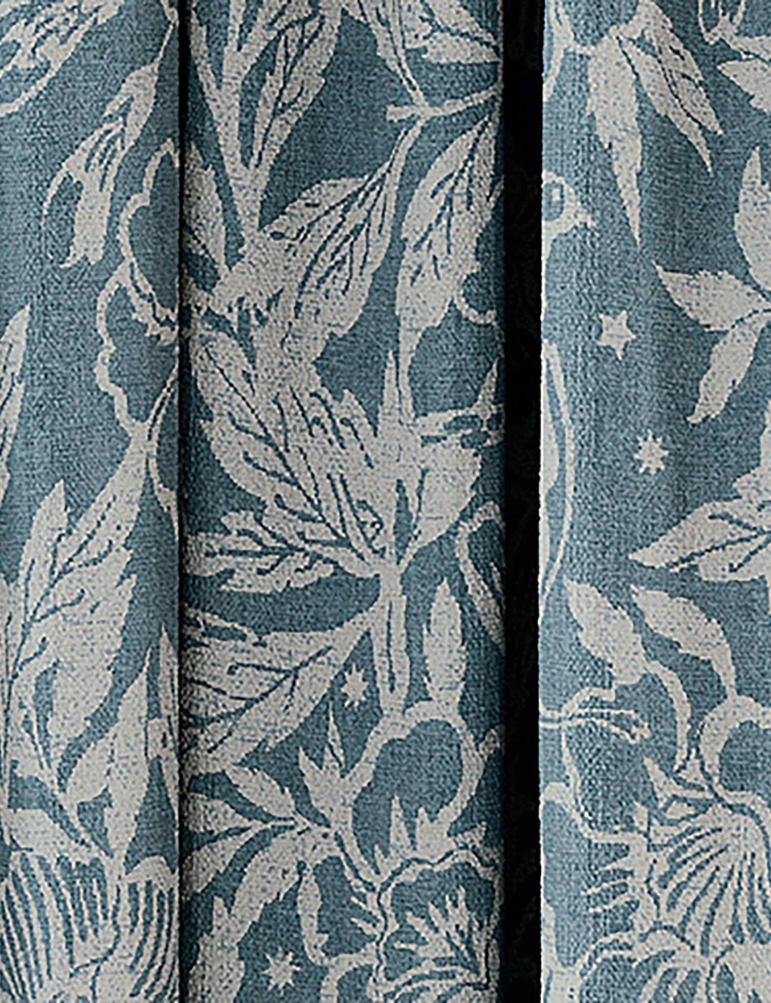 Twilight Ditsy Pure Cotton Pencil Pleat Curtains 4 of 4