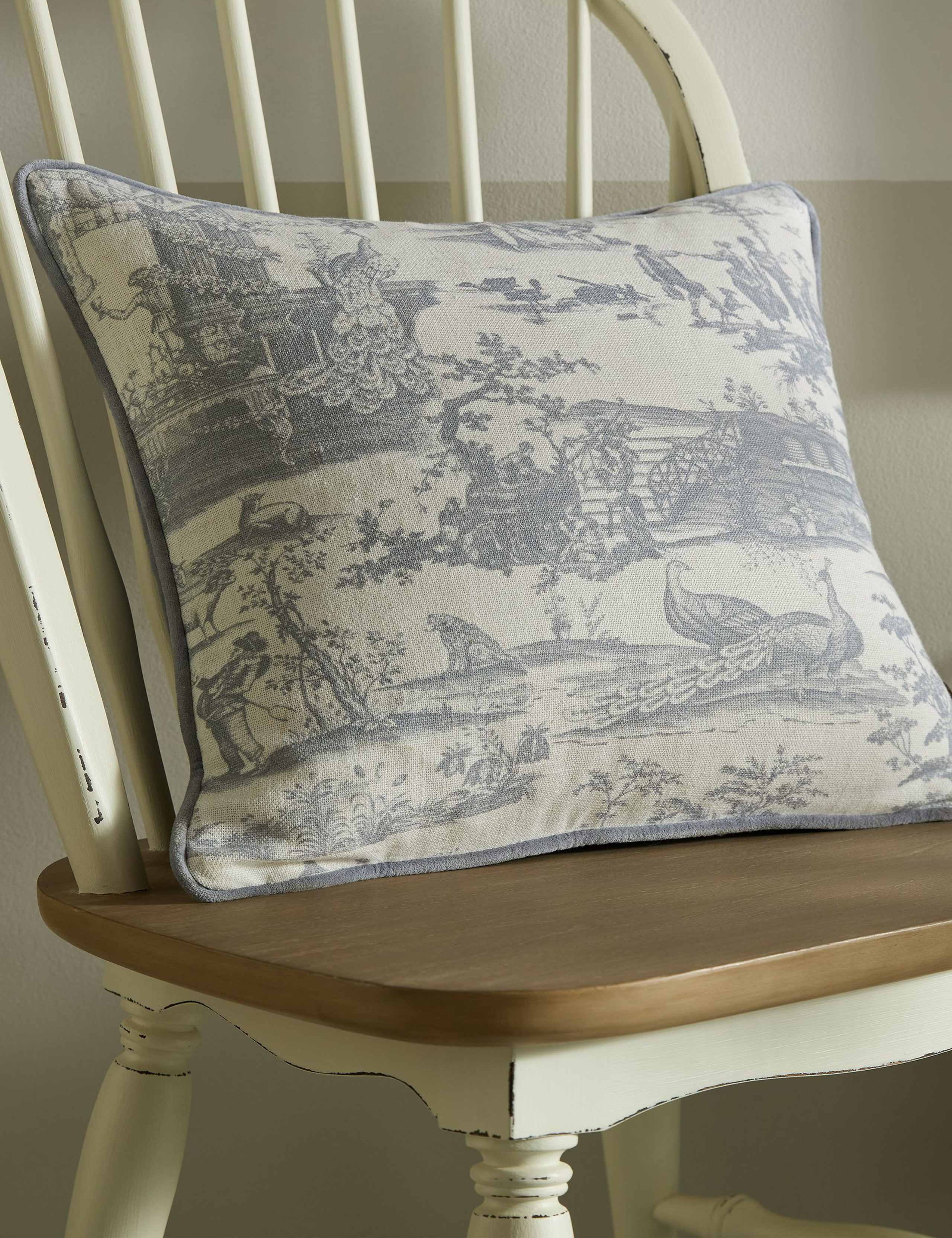 Pure Cotton Braysmith Toile Piped Cushion 1 of 5