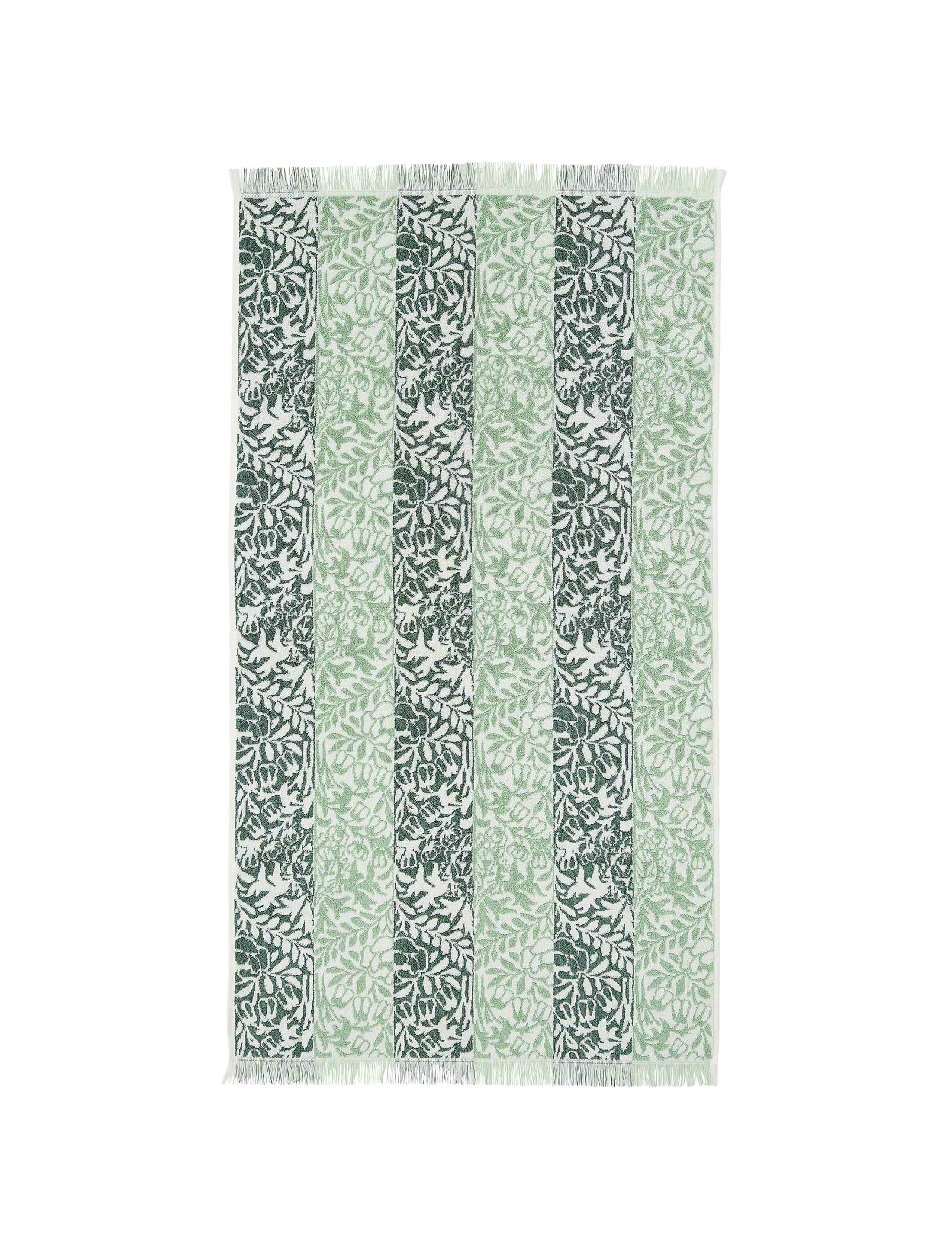 Pure Cotton Striped Floral Towel 6 of 7