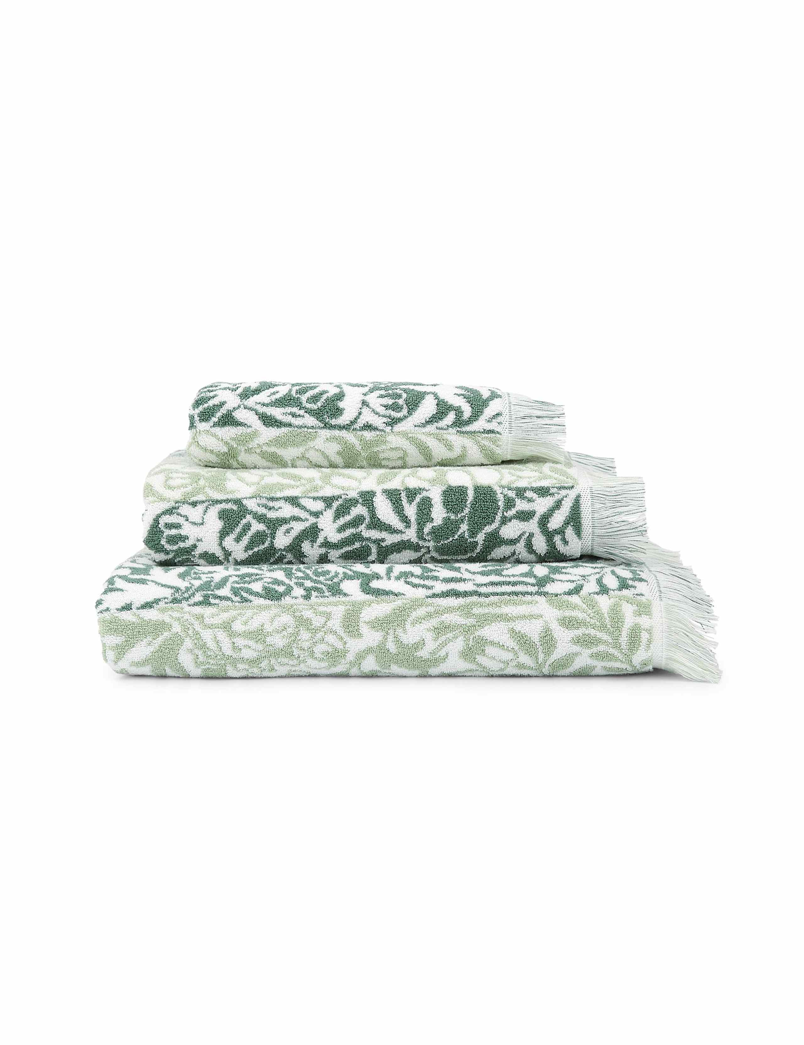 Pure Cotton Striped Floral Towel 2 of 7
