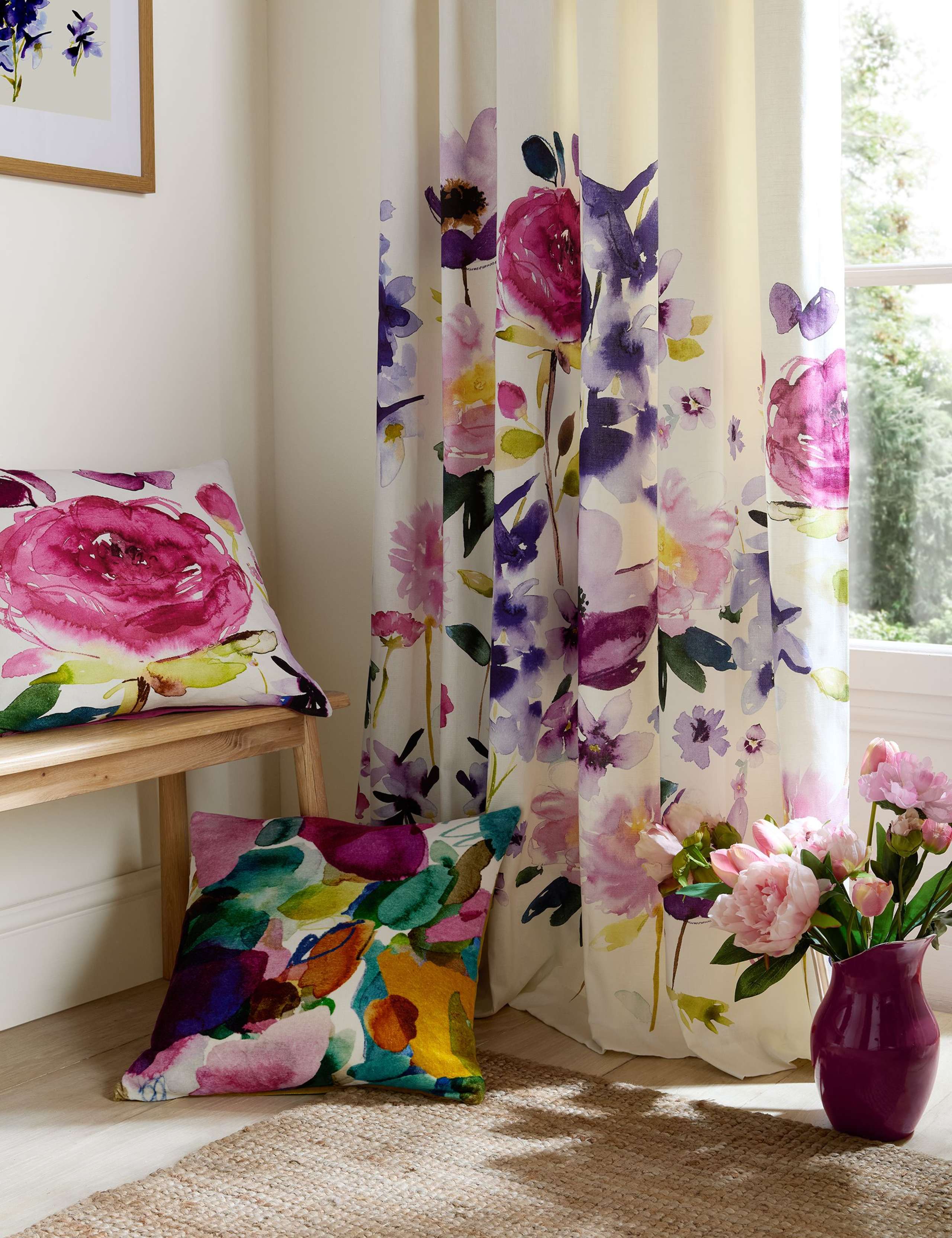 Pure Cotton Floral Cushion 2 of 2