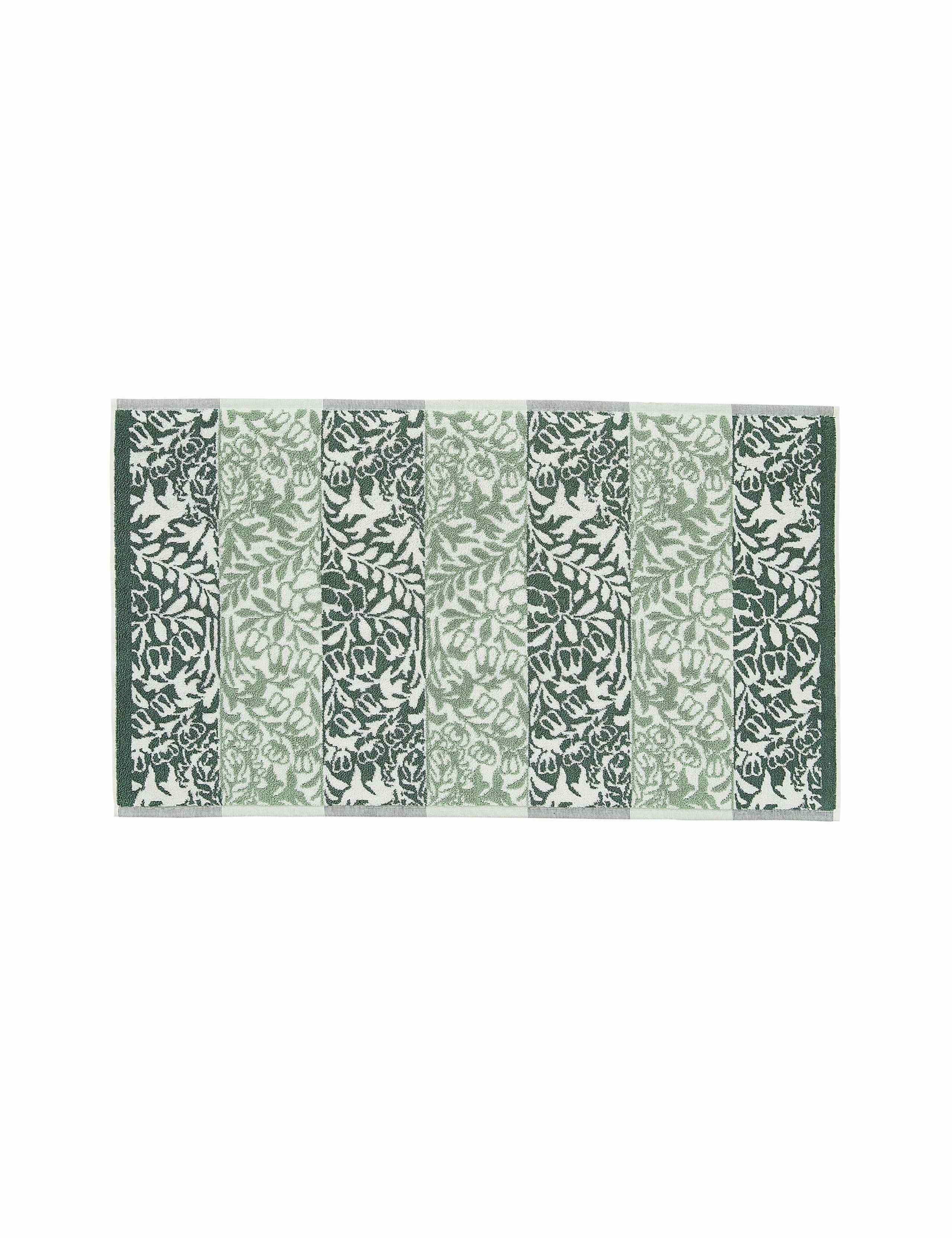 Pure Cotton Striped Floral Bath Mat 2 of 4