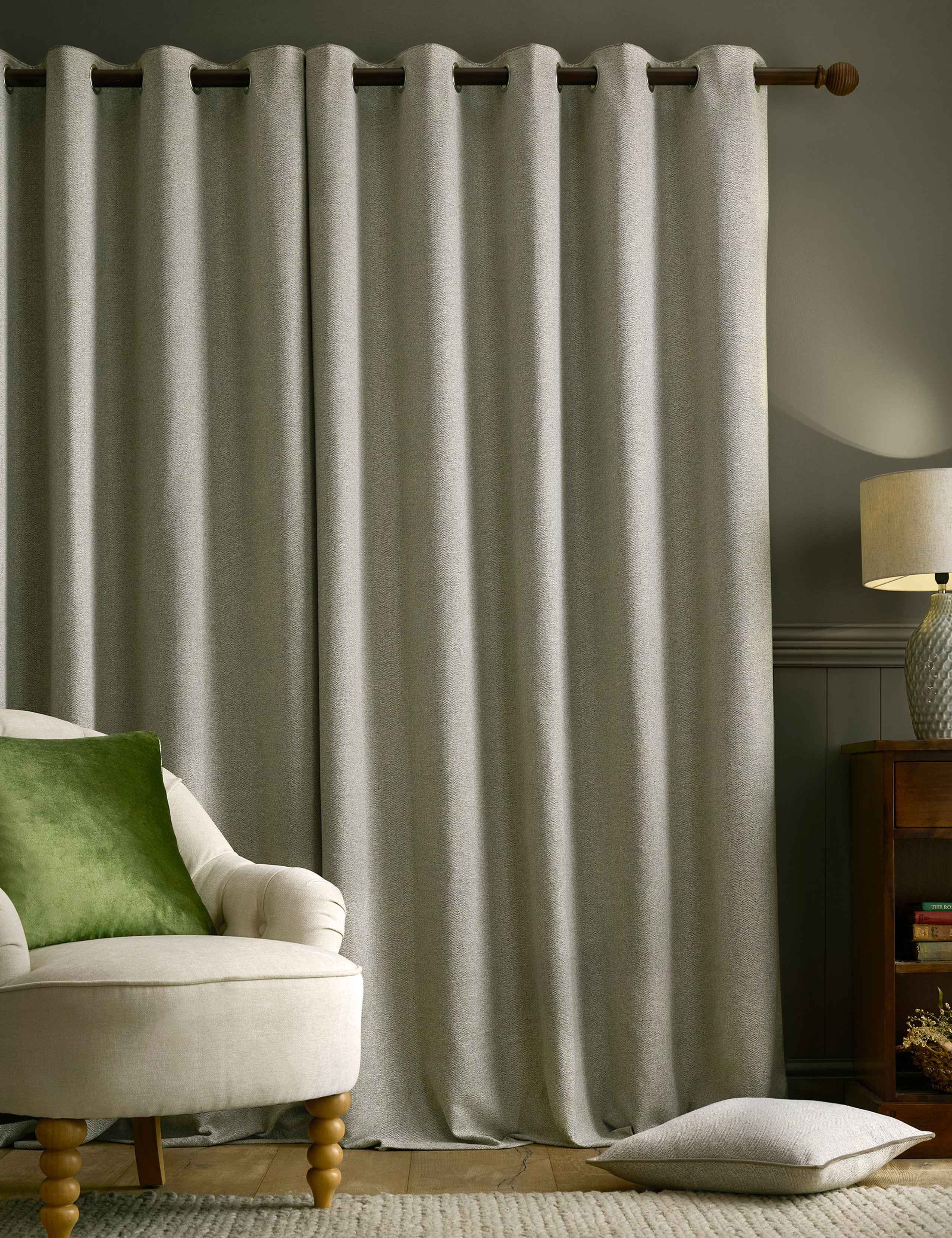 Milbourne Herringbone Eyelet Curtains 3 of 5