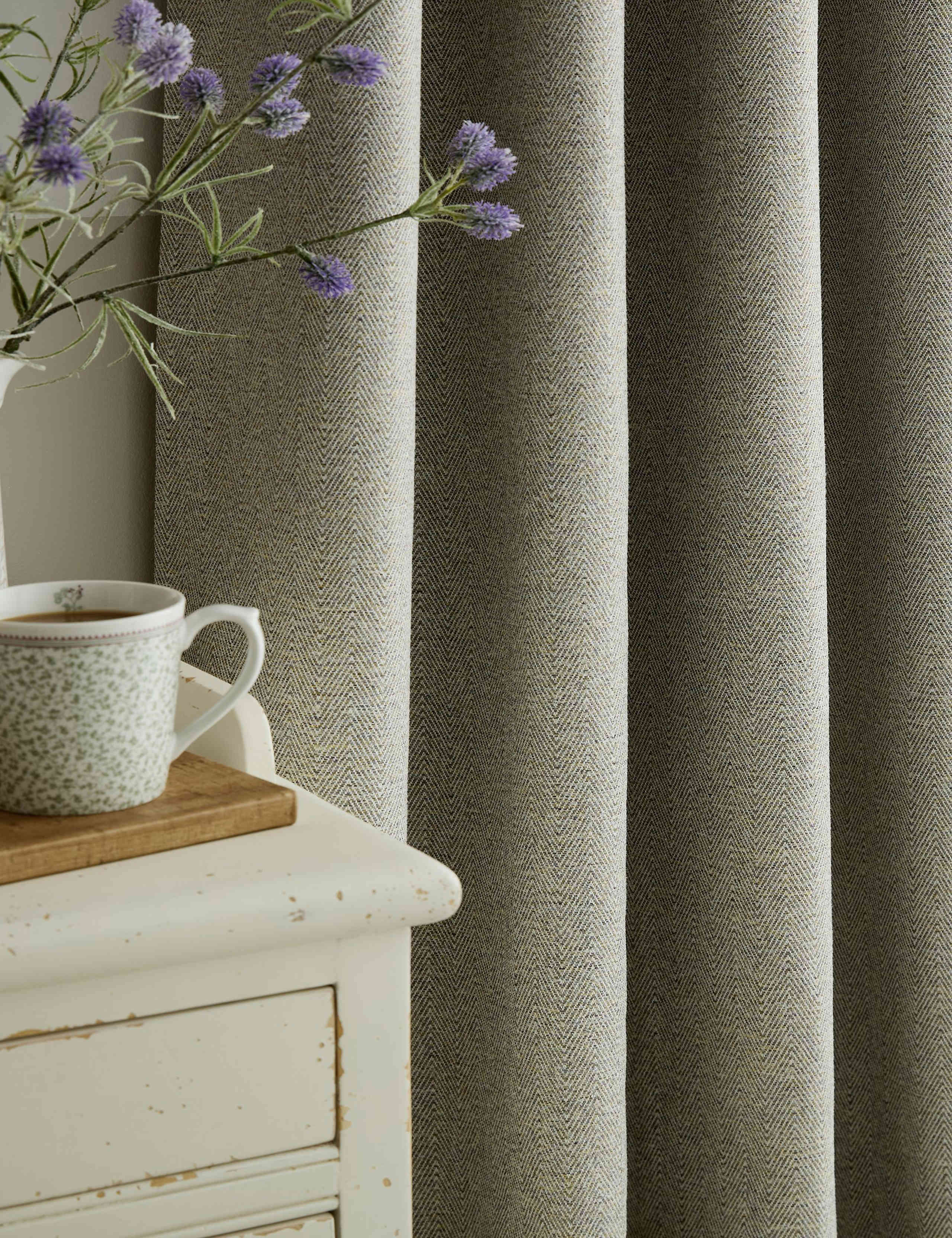 Milbourne Herringbone Eyelet Curtains 4 of 5