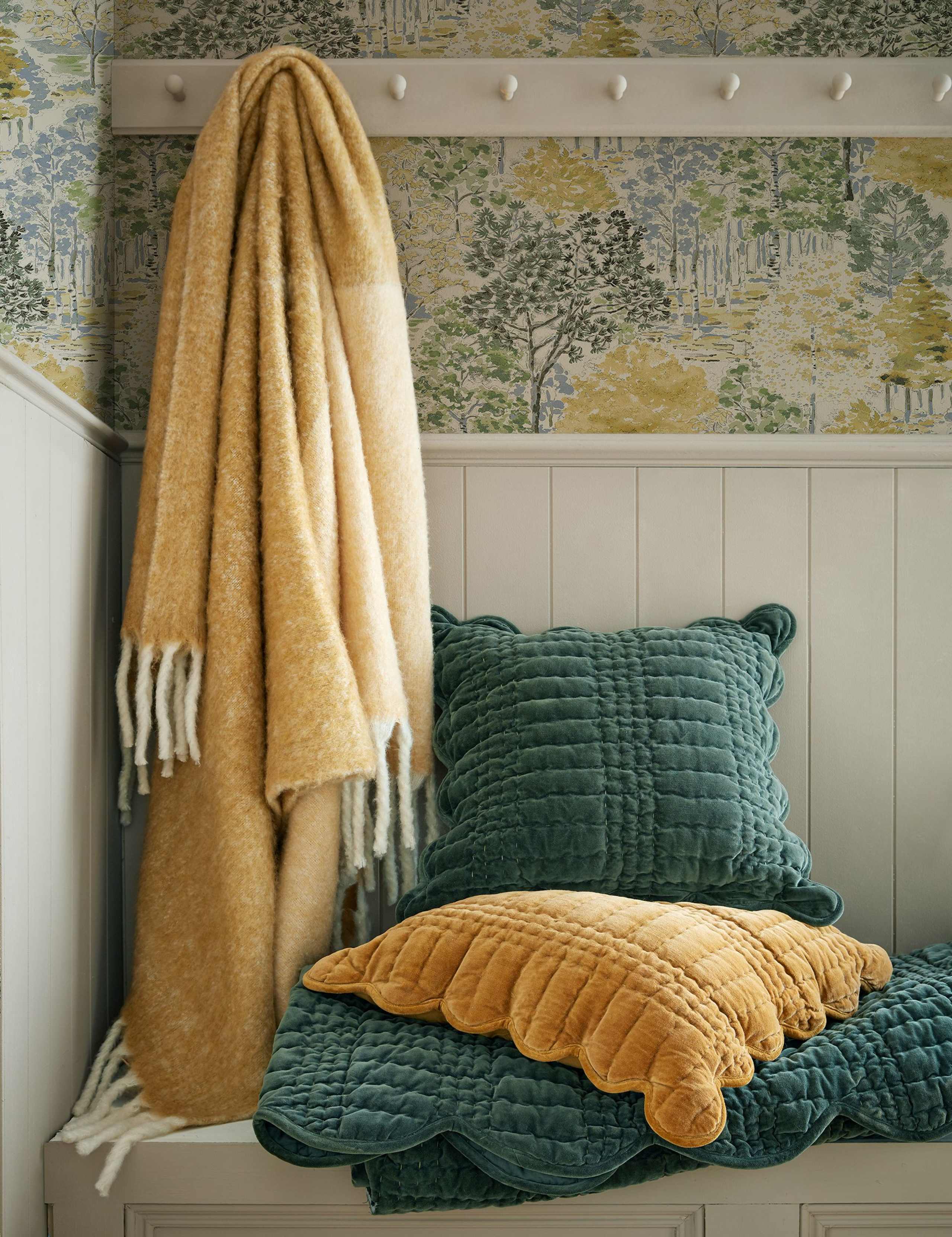 Velvet Scalloped Textured Cushion 3 of 6