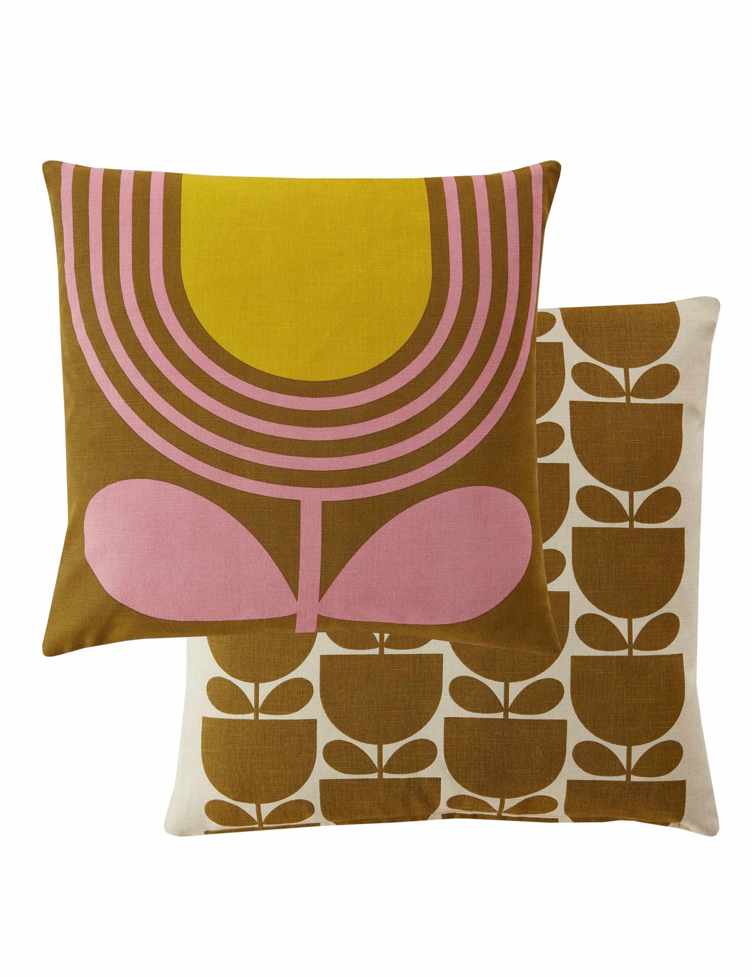 Pure Cotton Striped Tulip Reversible Cushion 2 of 2