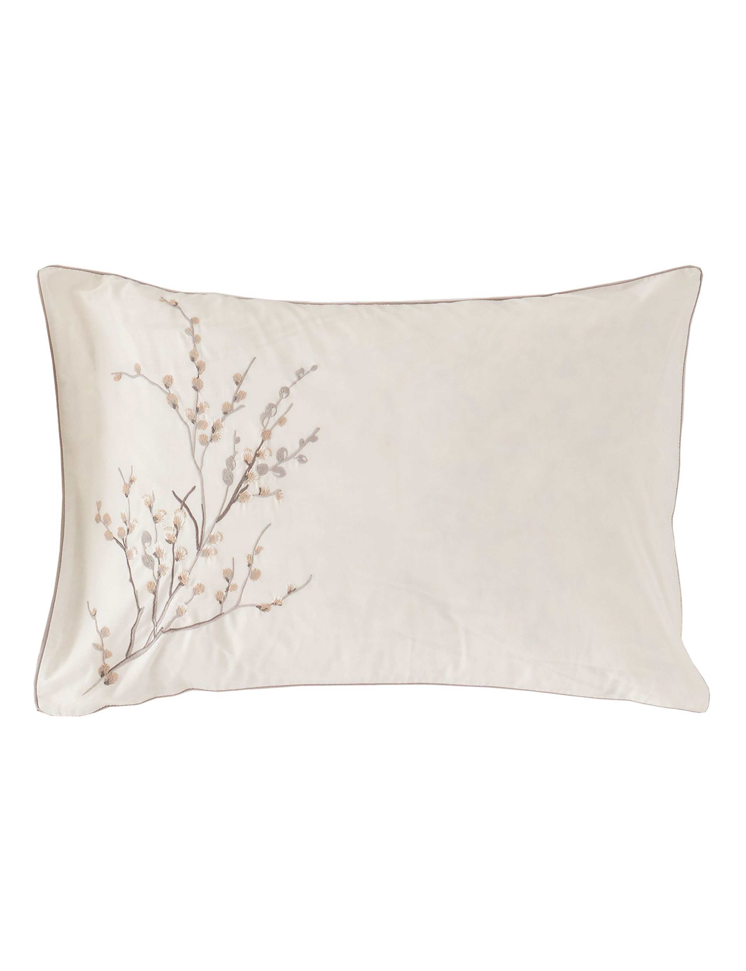 2 Pack Pure Cotton Pussy Willow Embroidered Pillowcases 2 of 3
