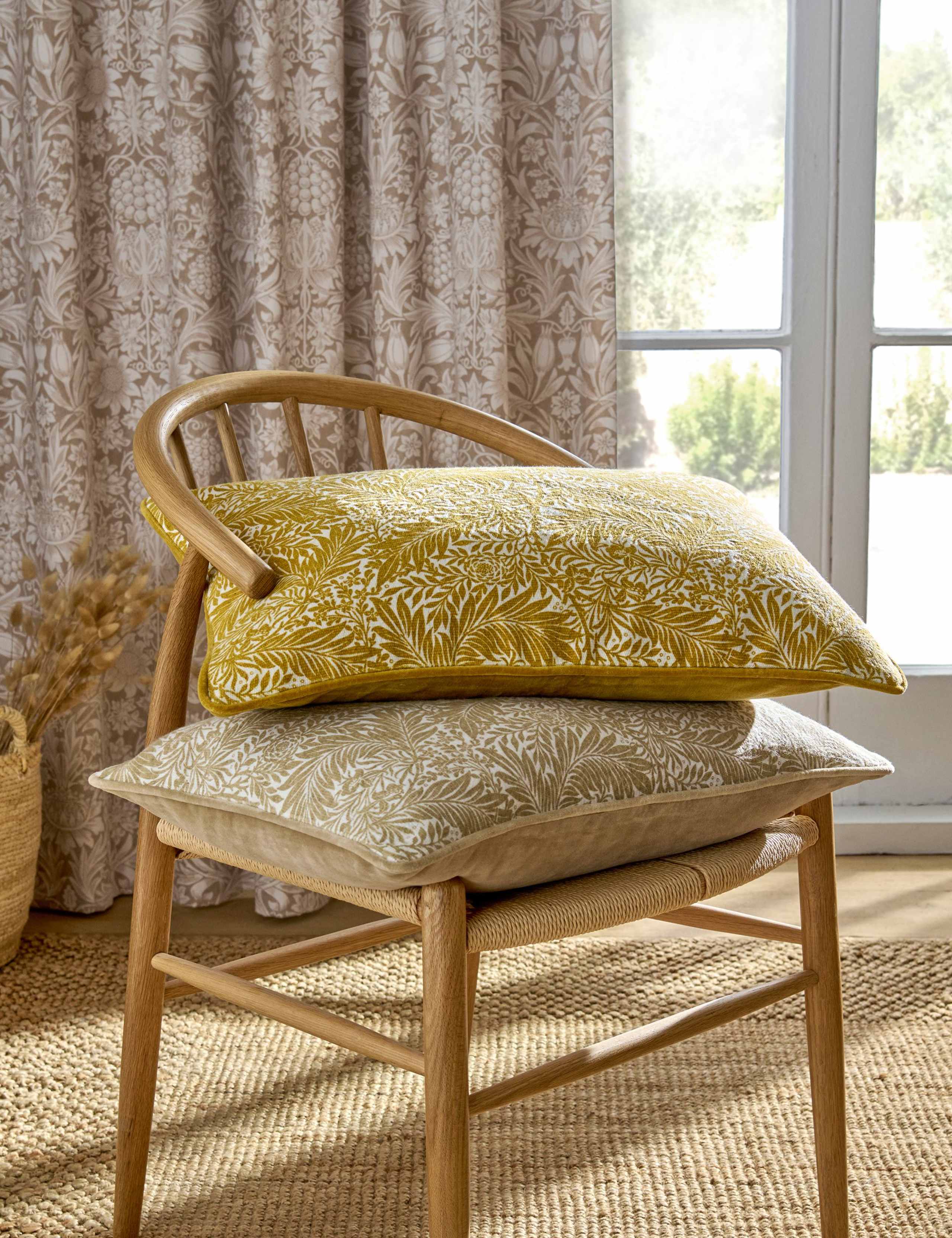 Pure Cotton Larkspur Bolster Cushion 1 of 2