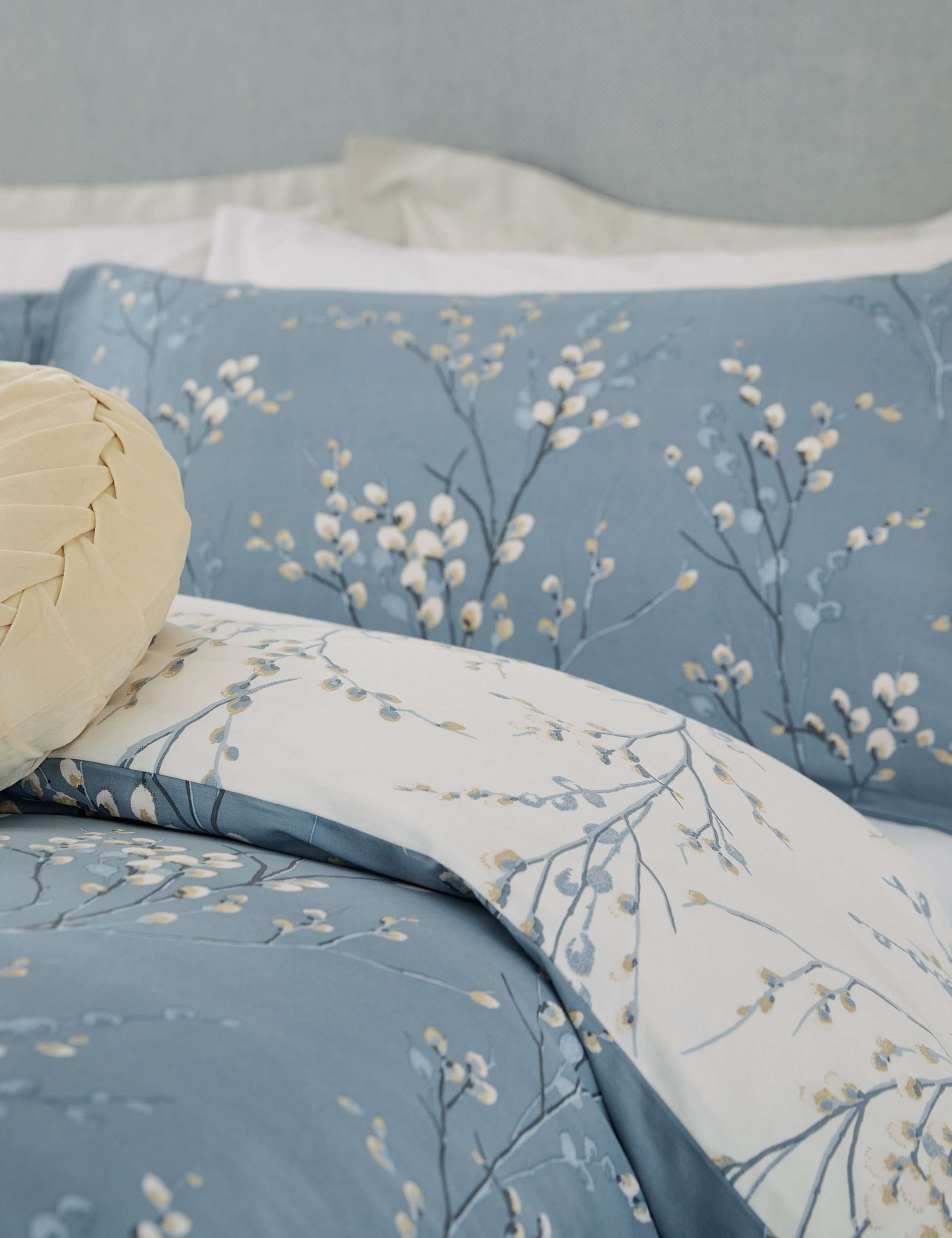 2pk Pure Cotton Sateen Pussy Willow Pillowcases 3 of 3