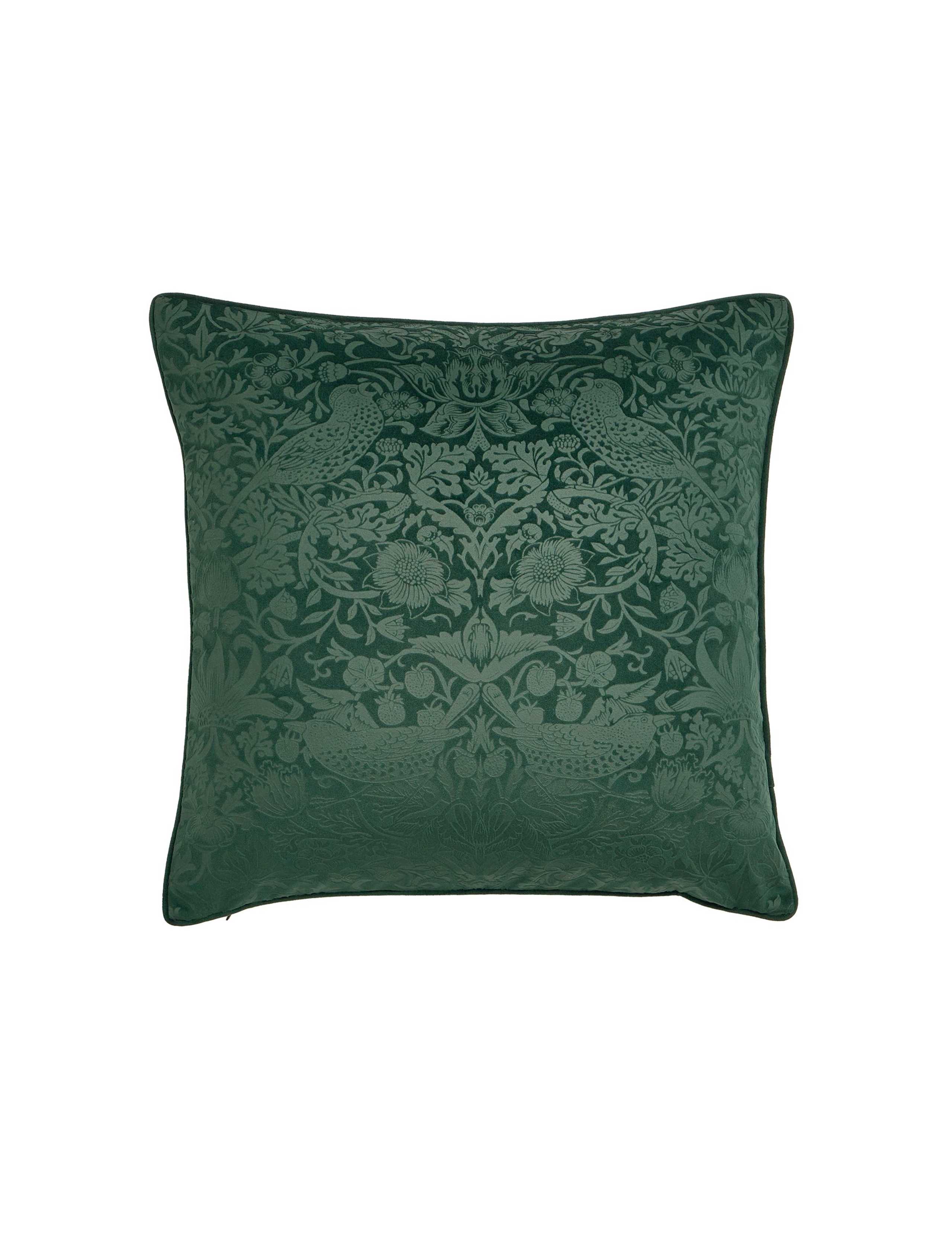 Velvet Strawberry Thief Cushion 2 of 2