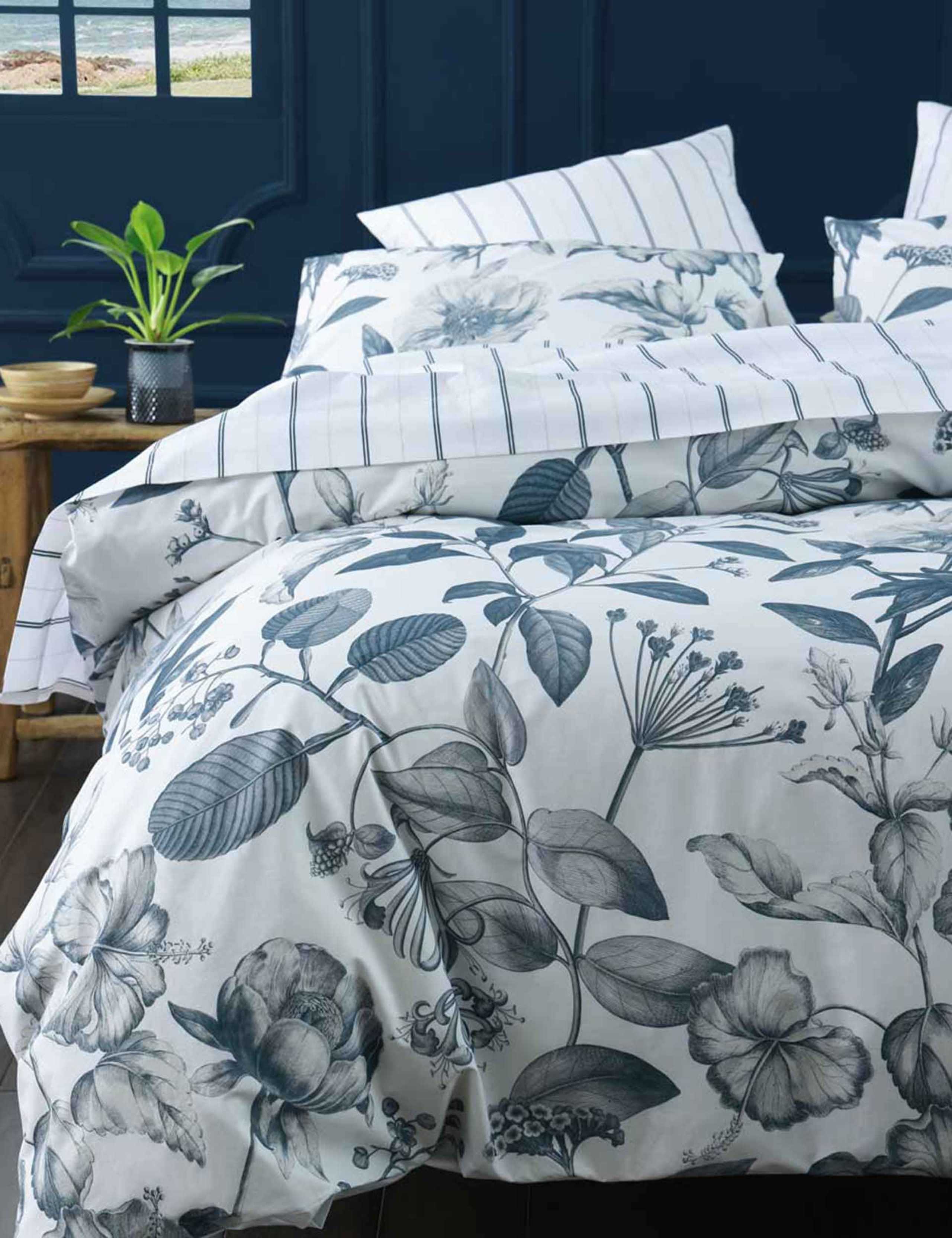 Pure Cotton Botanical Bluestone Bedding Set 3 of 4