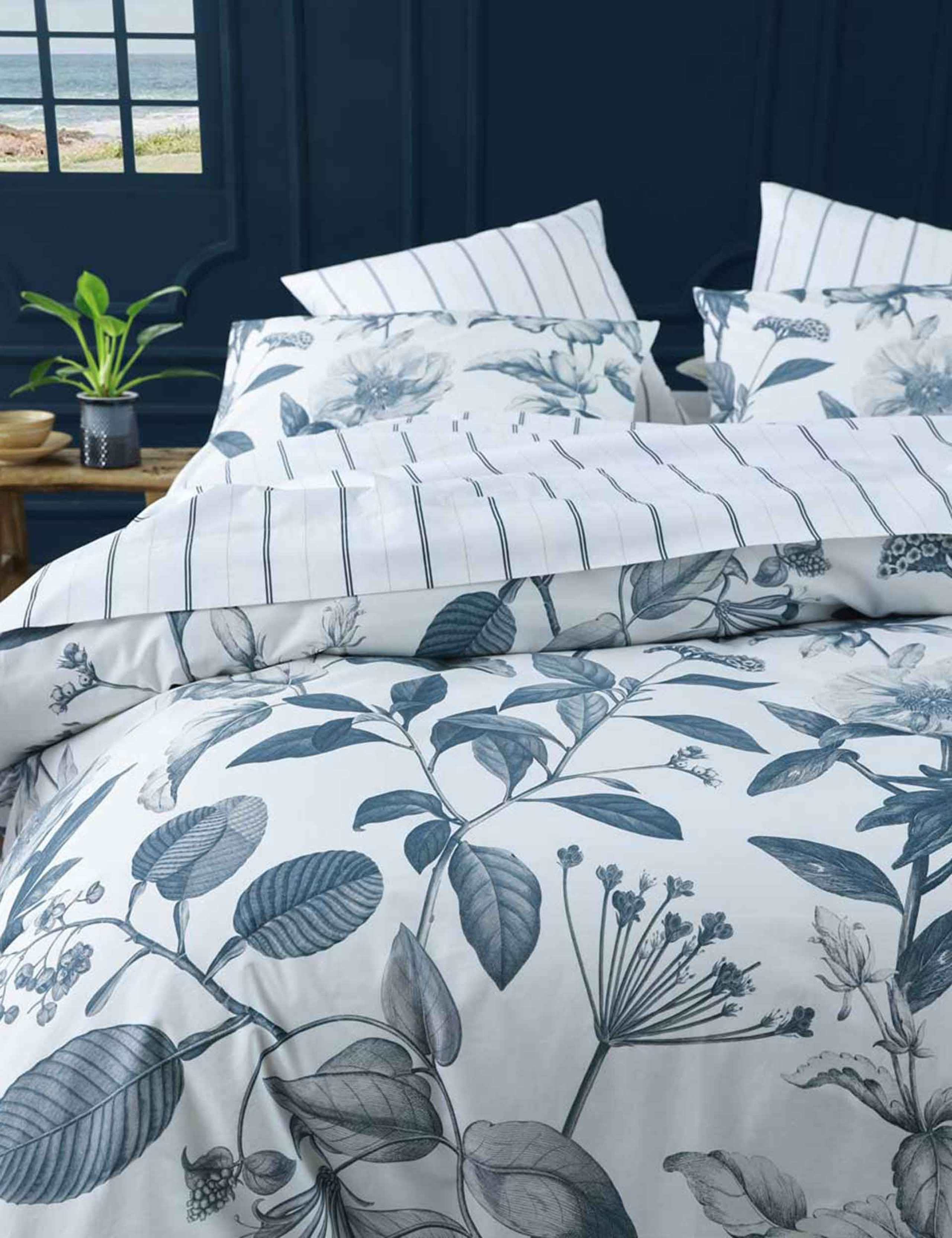 Pure Cotton Botanical Bluestone Bedding Set 4 of 4
