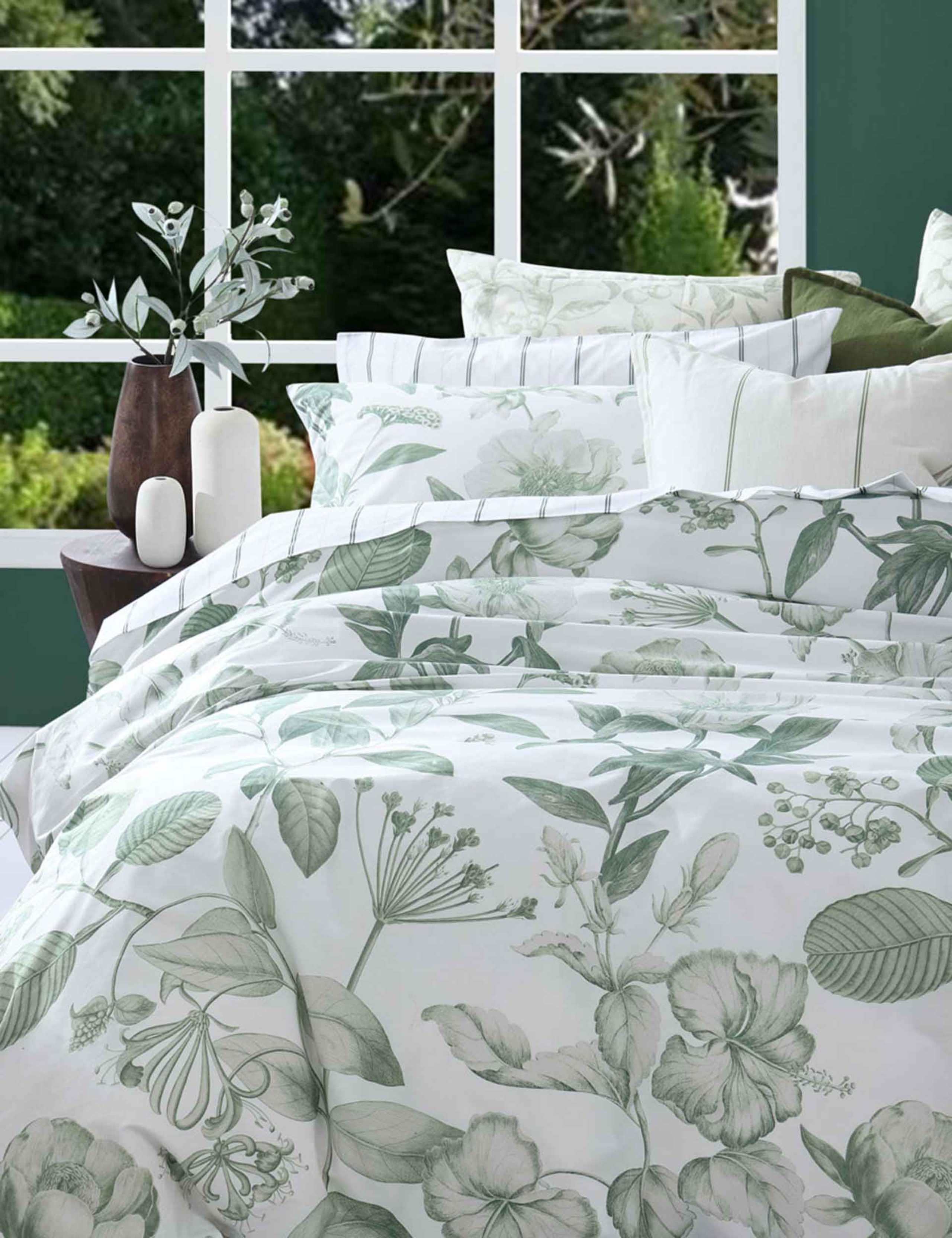 Pure Cotton Botanical Leaf Bedding Set 3 of 4