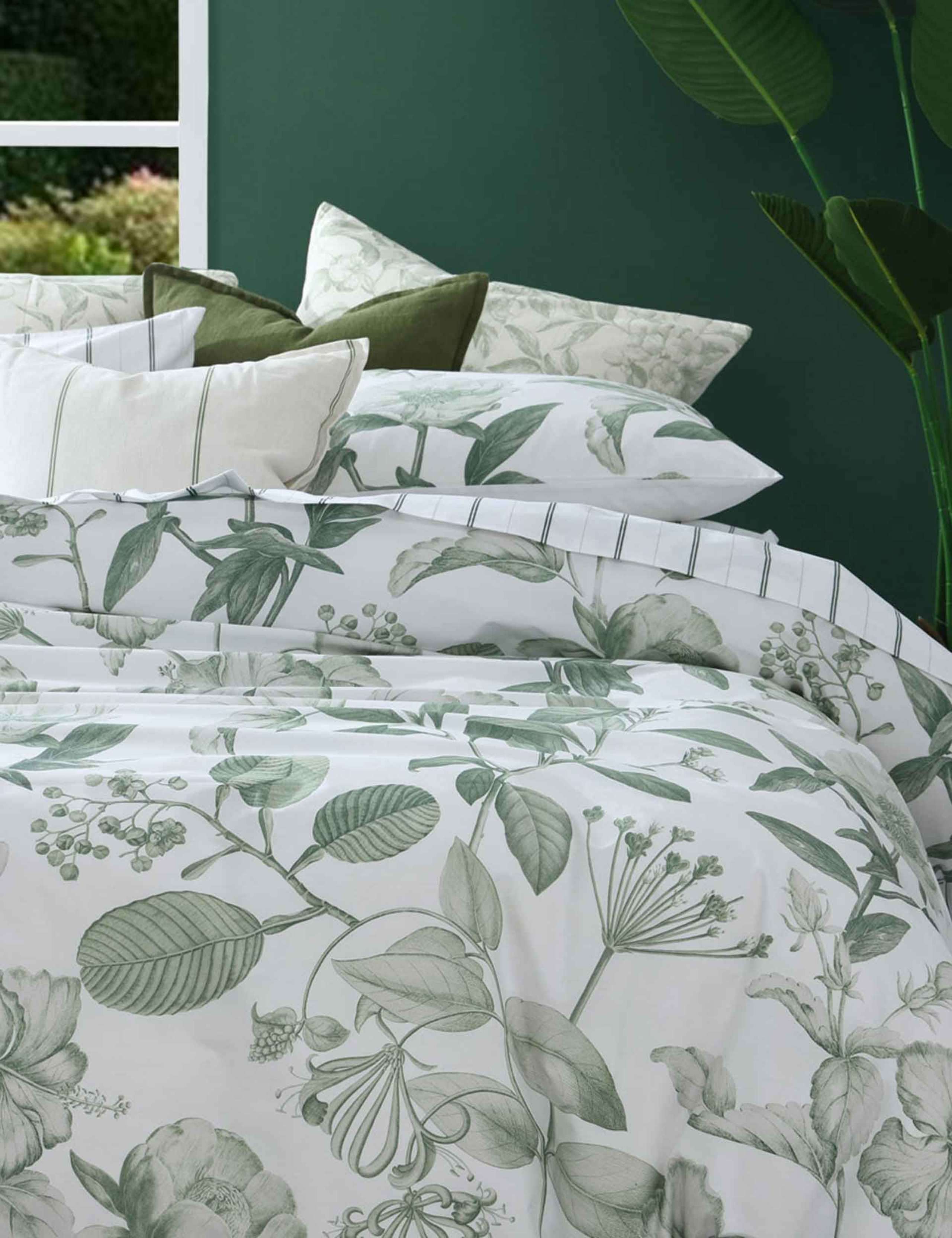 Pure Cotton Botanical Leaf Bedding Set 4 of 4