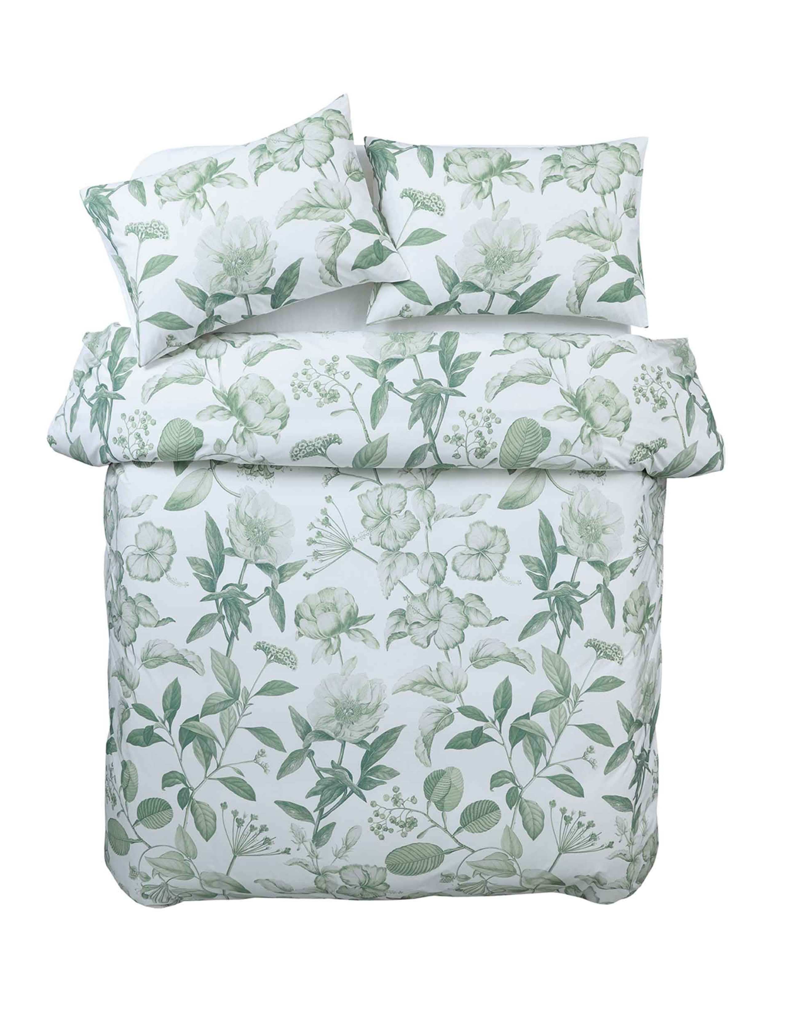 Pure Cotton Botanical Leaf Bedding Set 2 of 4