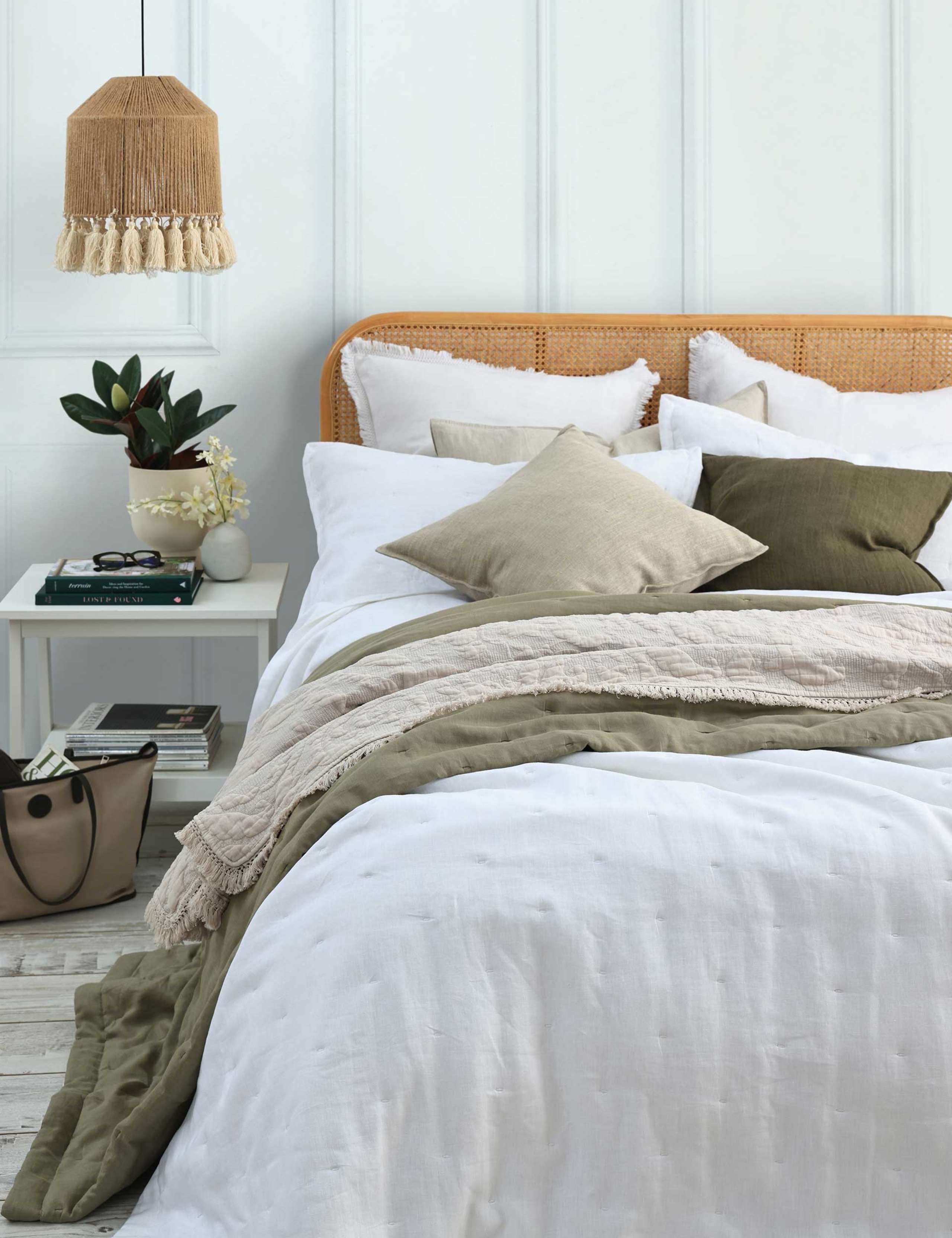 Pure Linen Laundered Bedspread Set 2 of 3