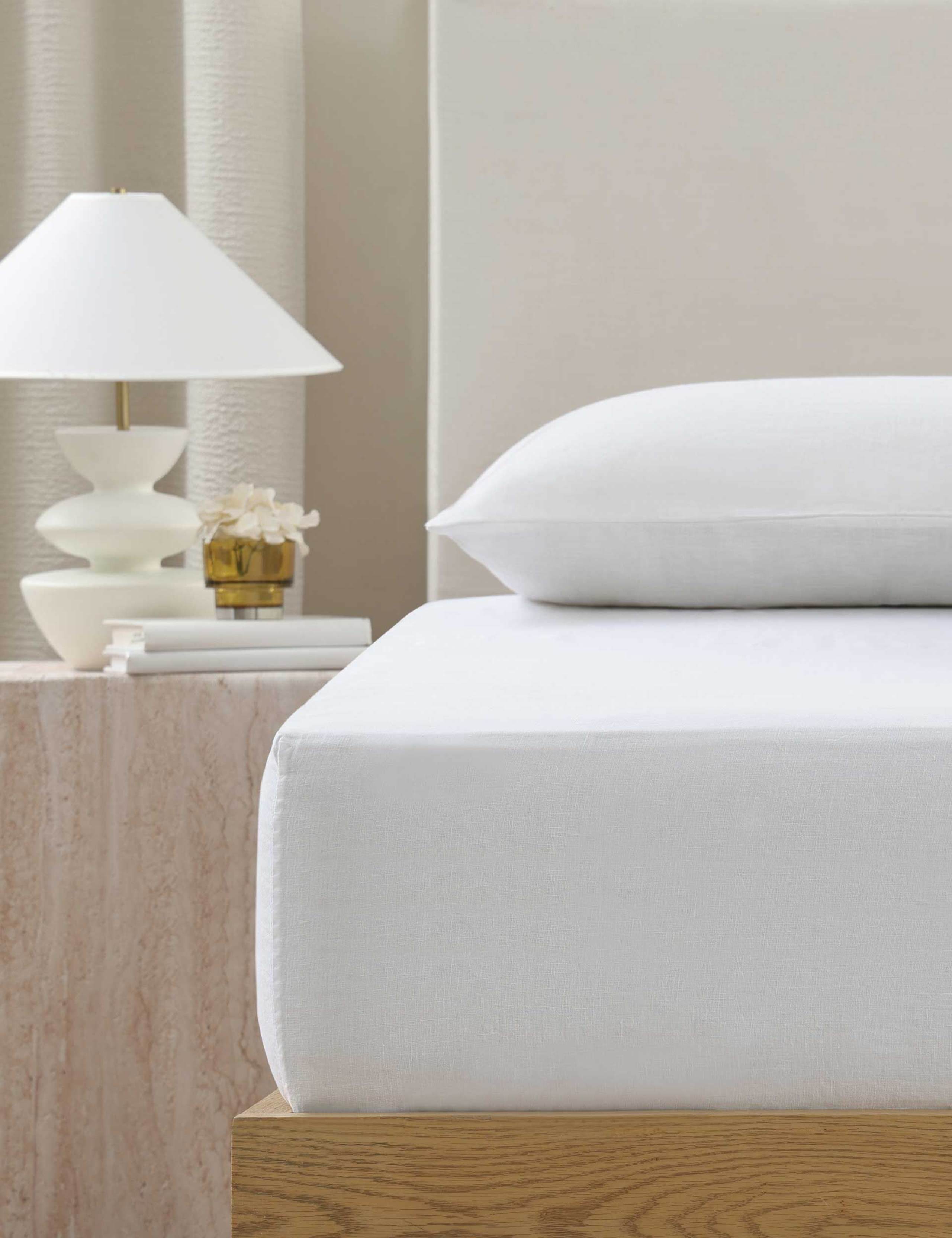 Pure Linen Laundered Fitted Sheet 1 of 3