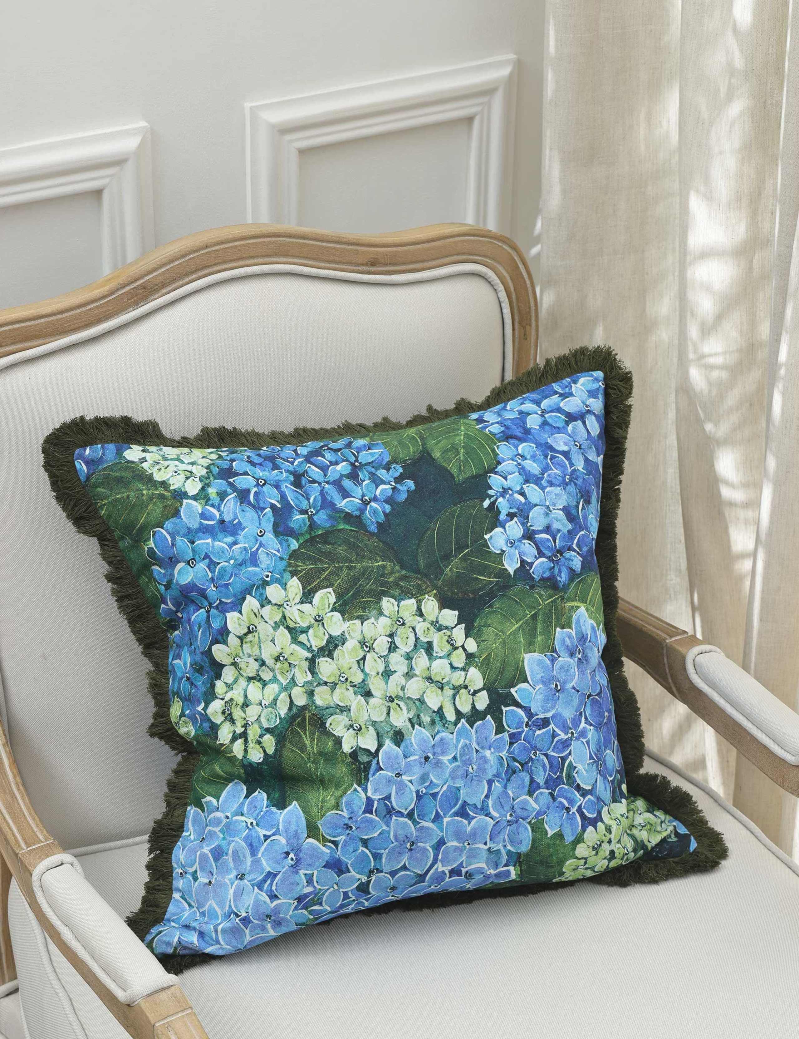 Cotton Linen Blend Matilda Fringed Cushion 3 of 4