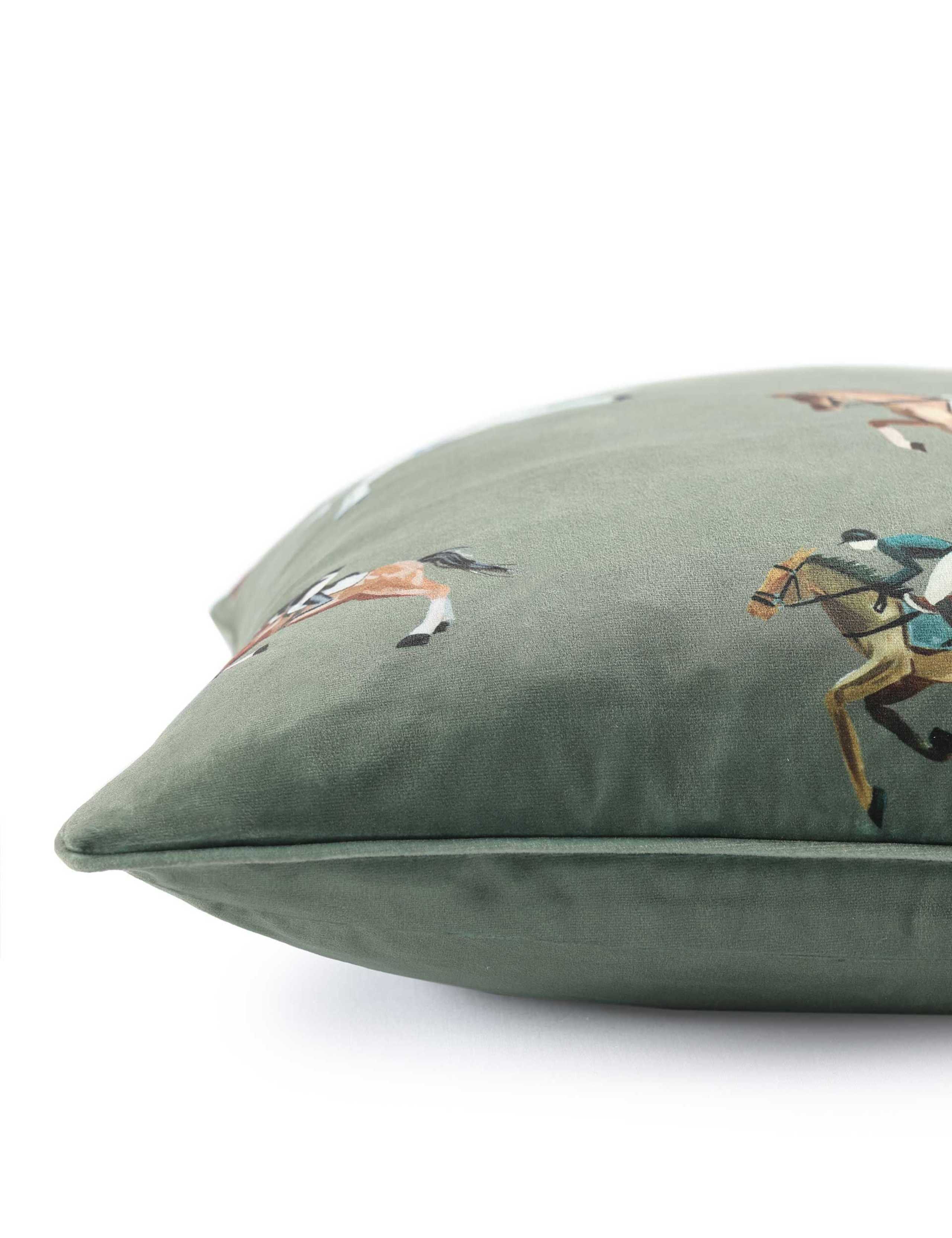 Velvet Equestrian Piped Cushion 3 of 3