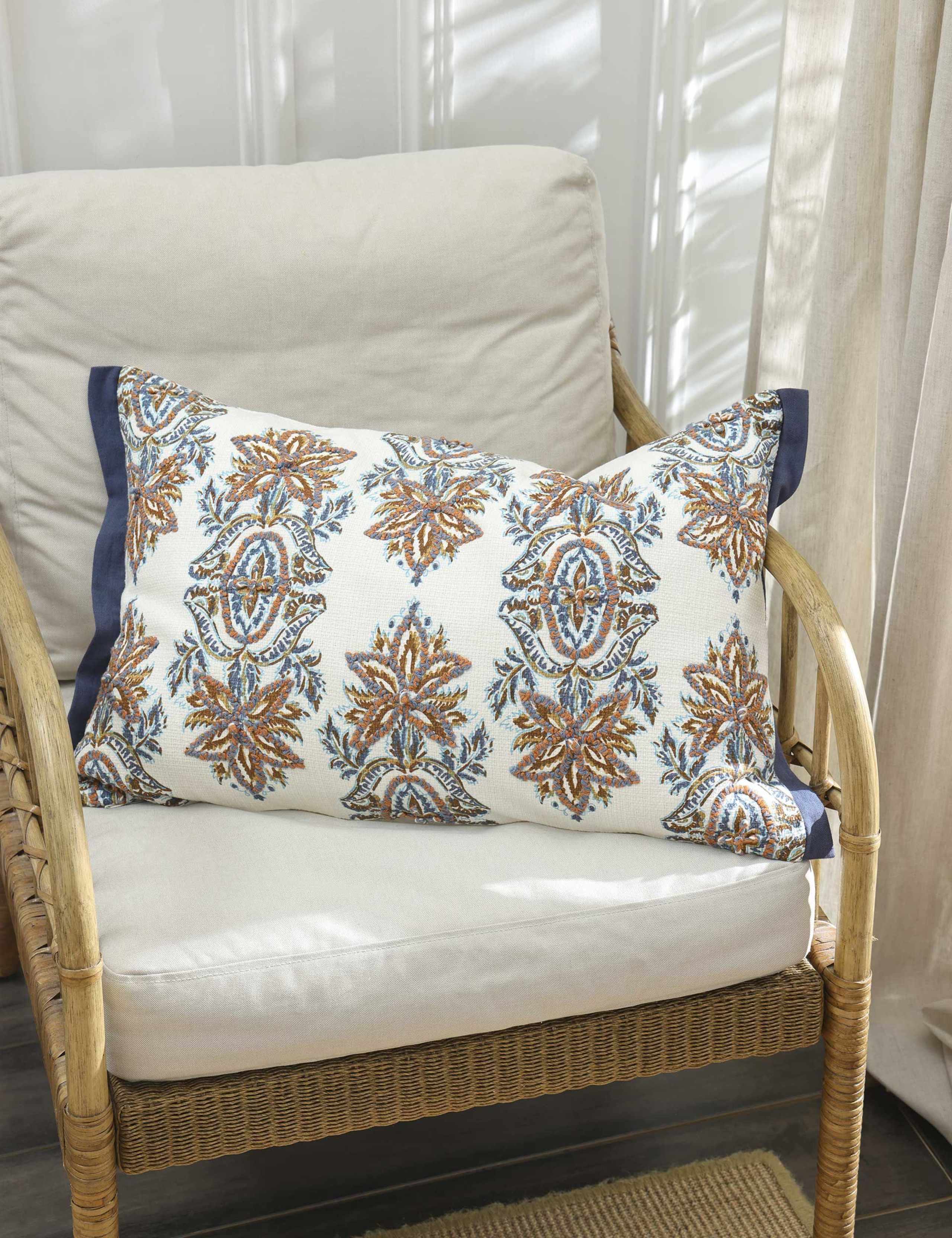 Pure Cotton Eadi Bolster Cushion 2 of 3