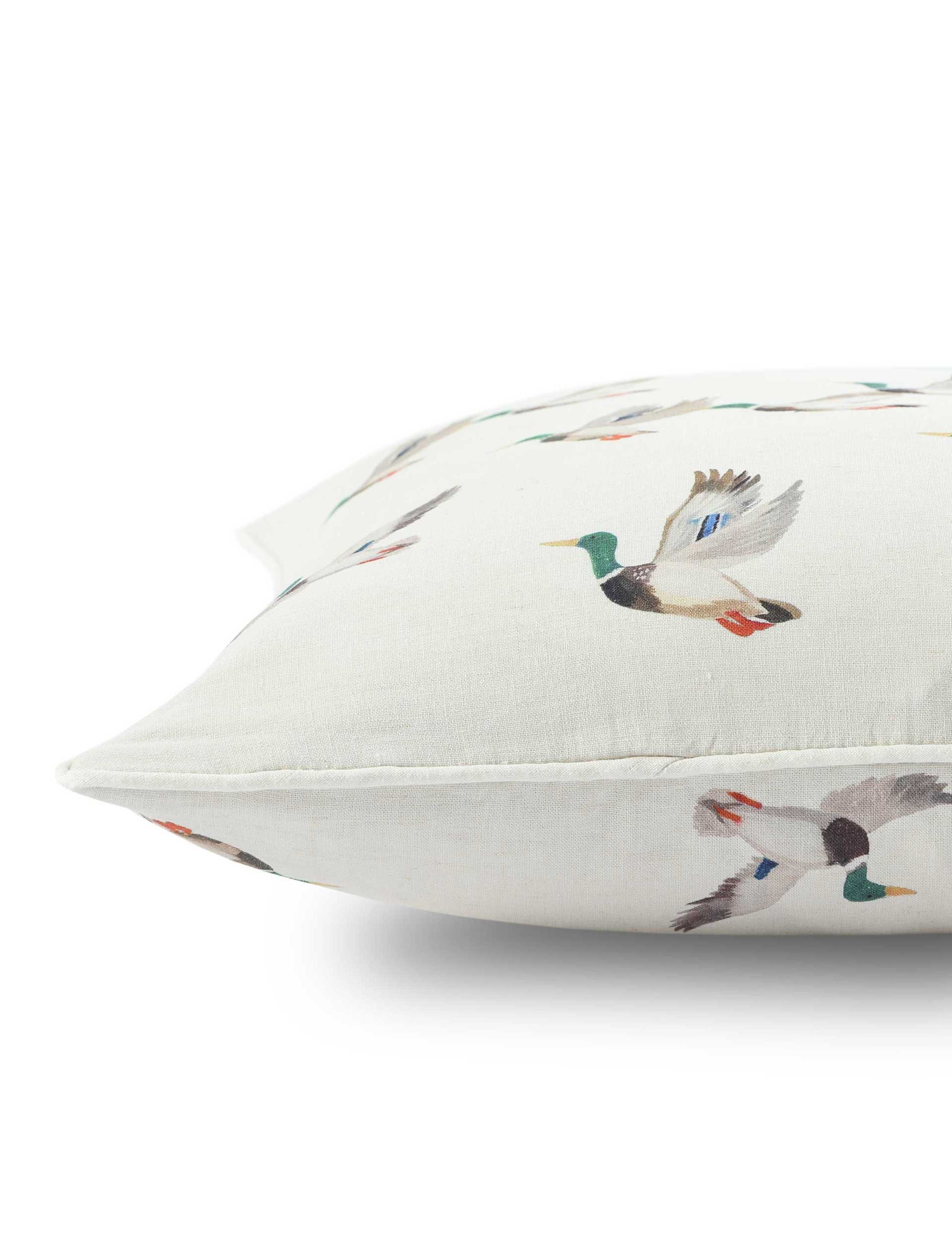 Pure Cotton Mallard Duck Piped Cushion 3 of 3
