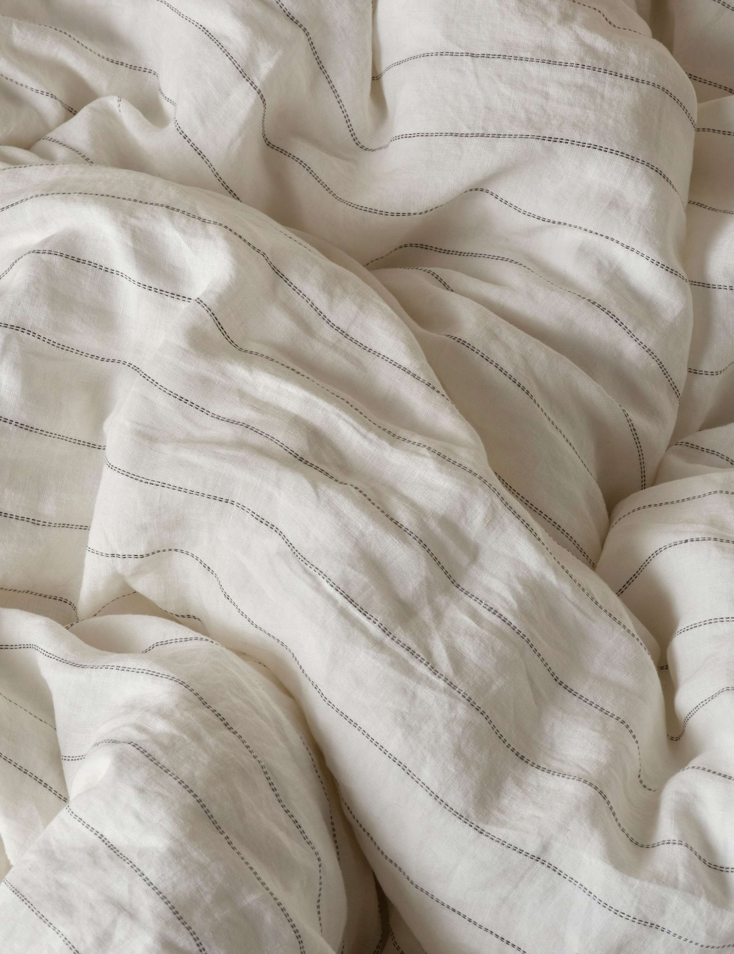 Pure Linen Striped Duvet Cover 4 of 4