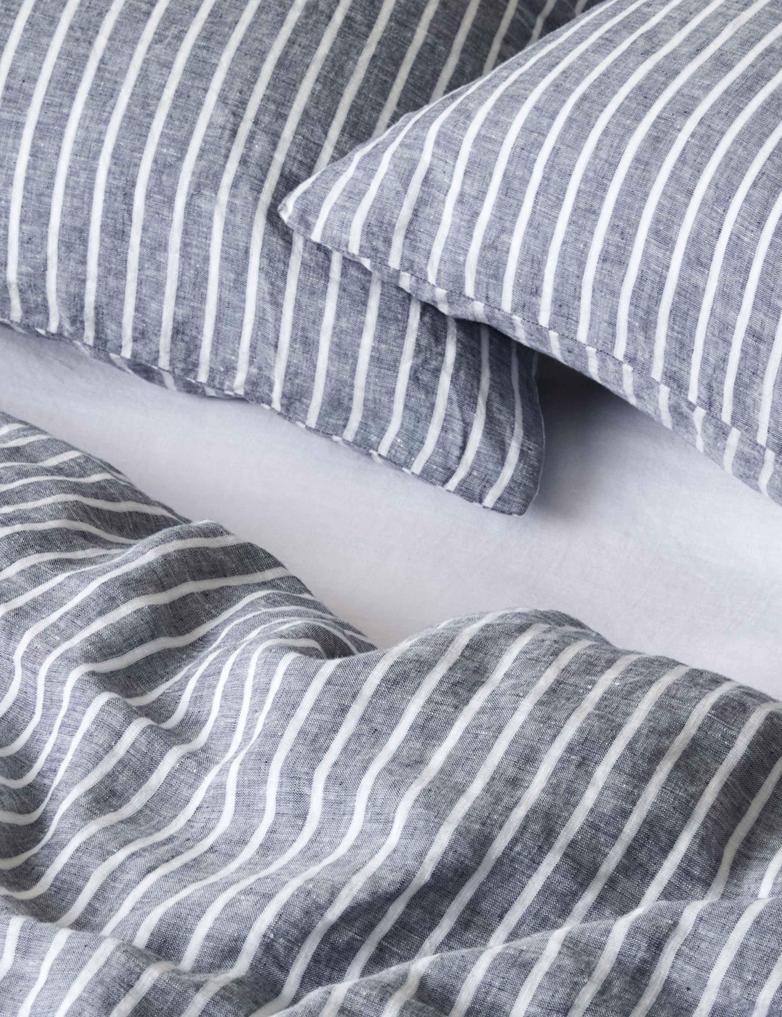 Pure Linen Striped Duvet Cover 3 of 3