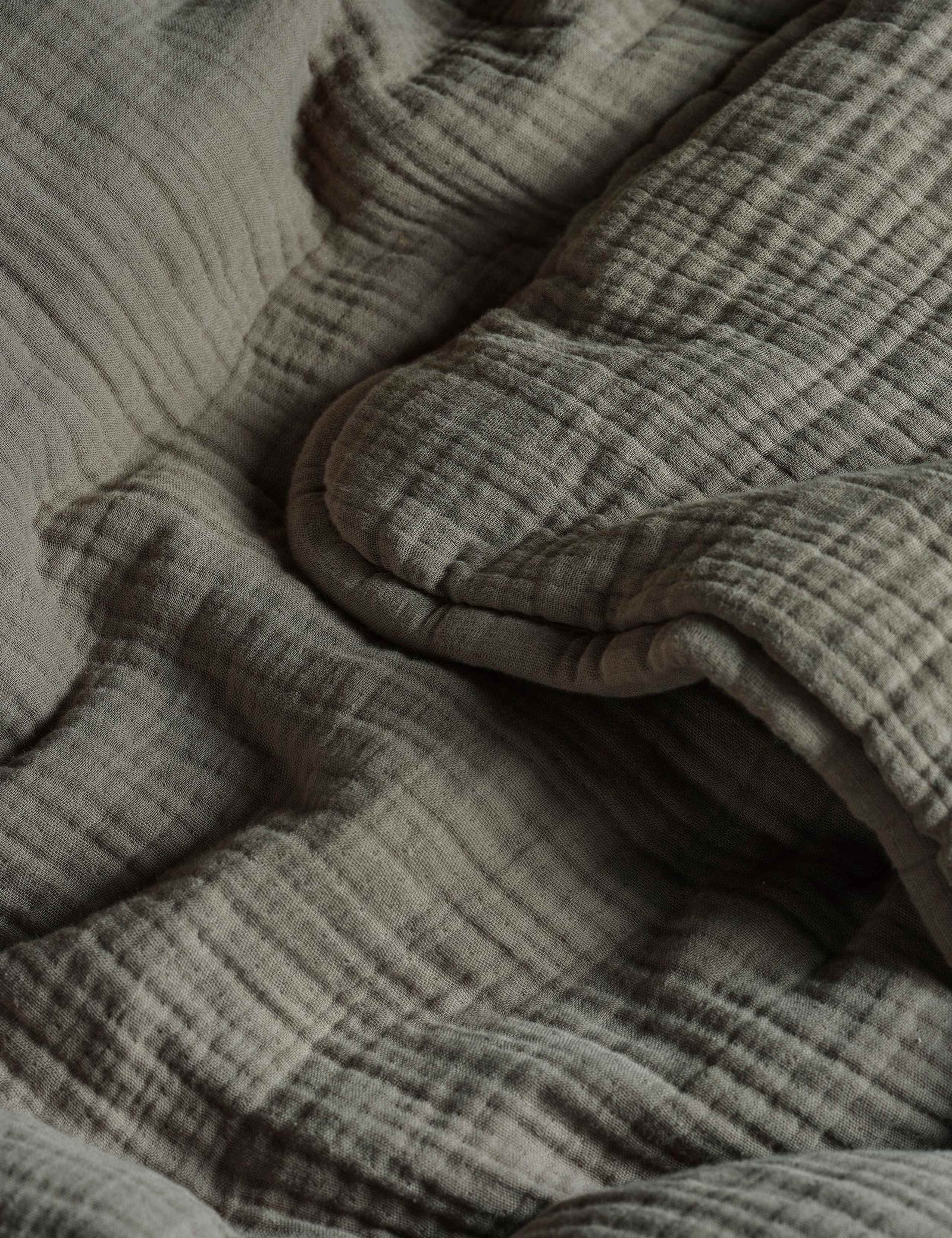Pure Cotton Stitched Quilted Throw 4 of 4