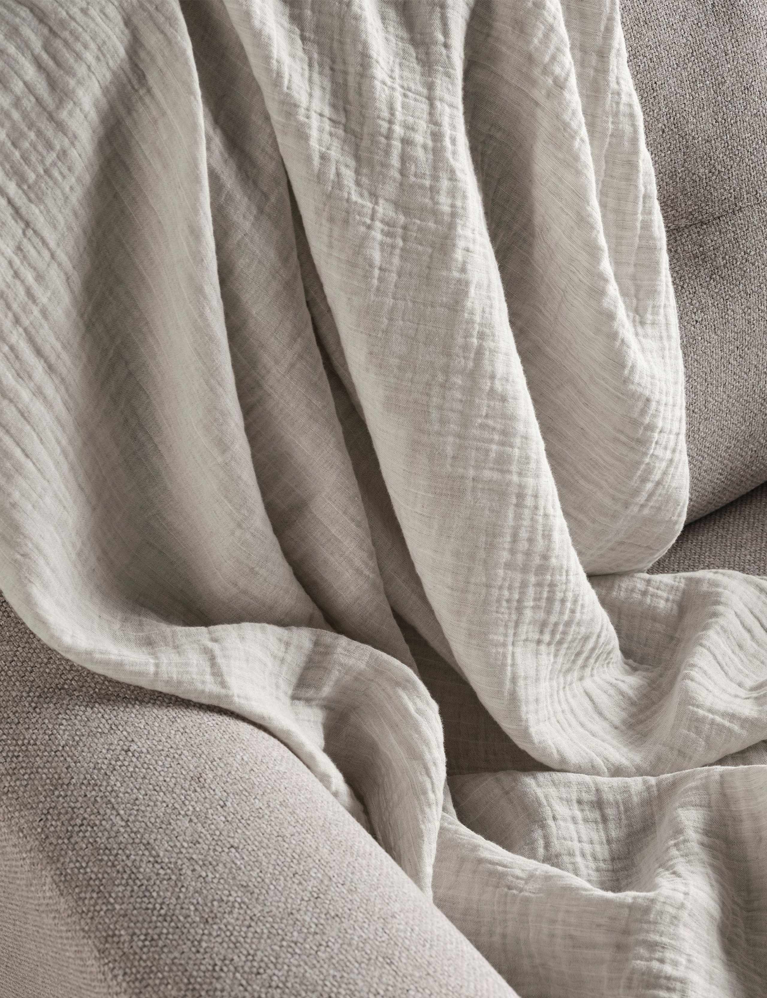 Linen Cotton Blend Textured Throw 3 of 5