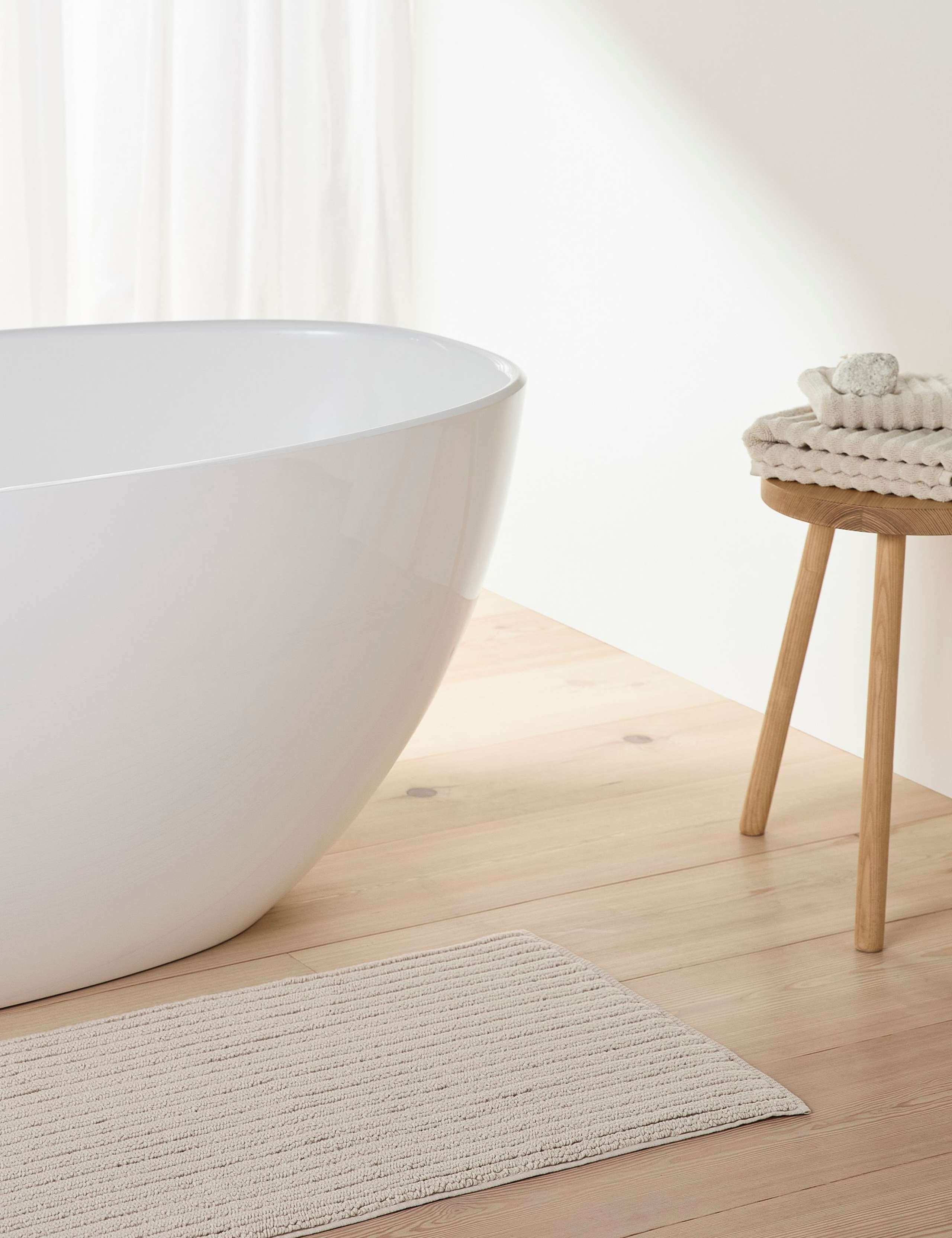 Pure Cotton Ribbed Plush Bathmat 2 of 2