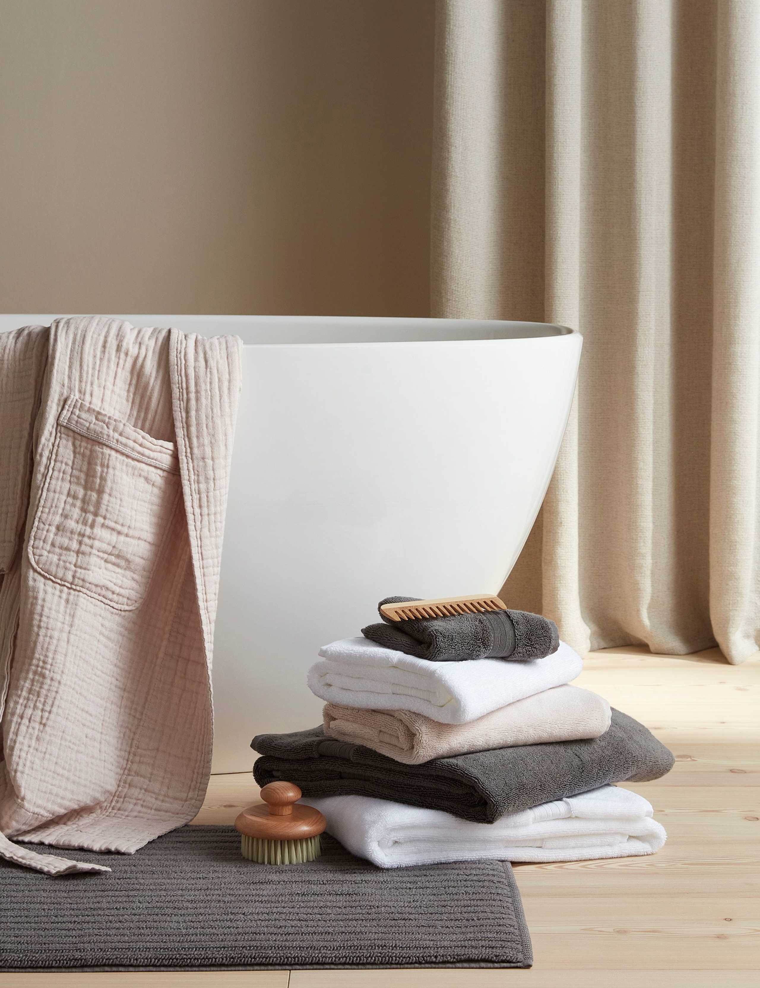 Pure Cotton Ribbed Plush Bathmat 2 of 5