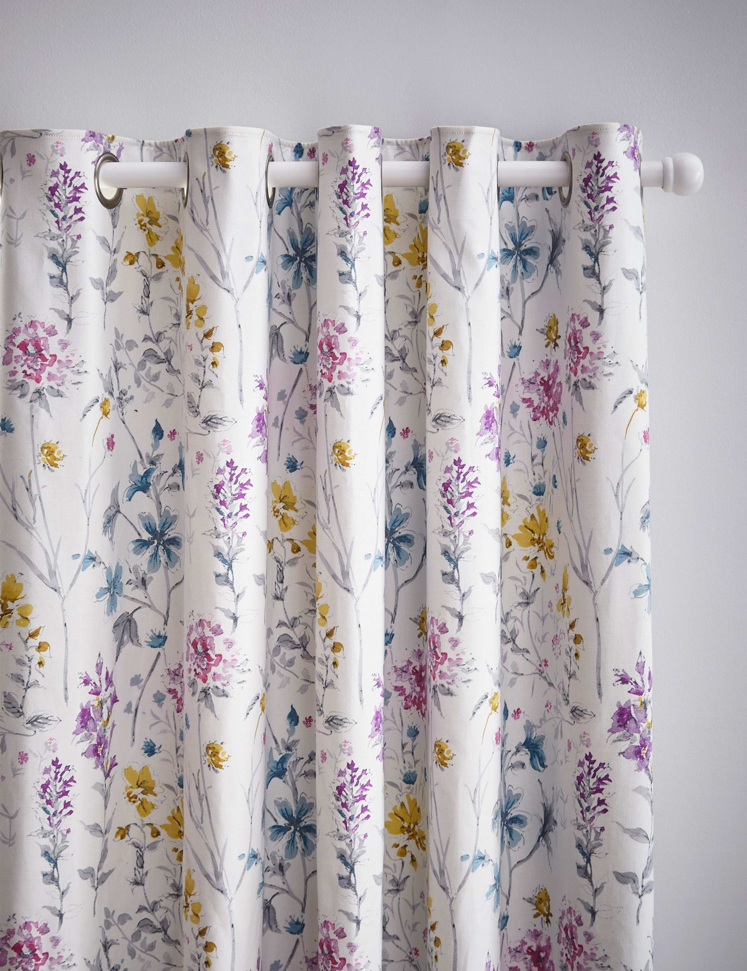 Wild Meadow Pure Cotton Eyelet Blackout Curtains 2 of 2