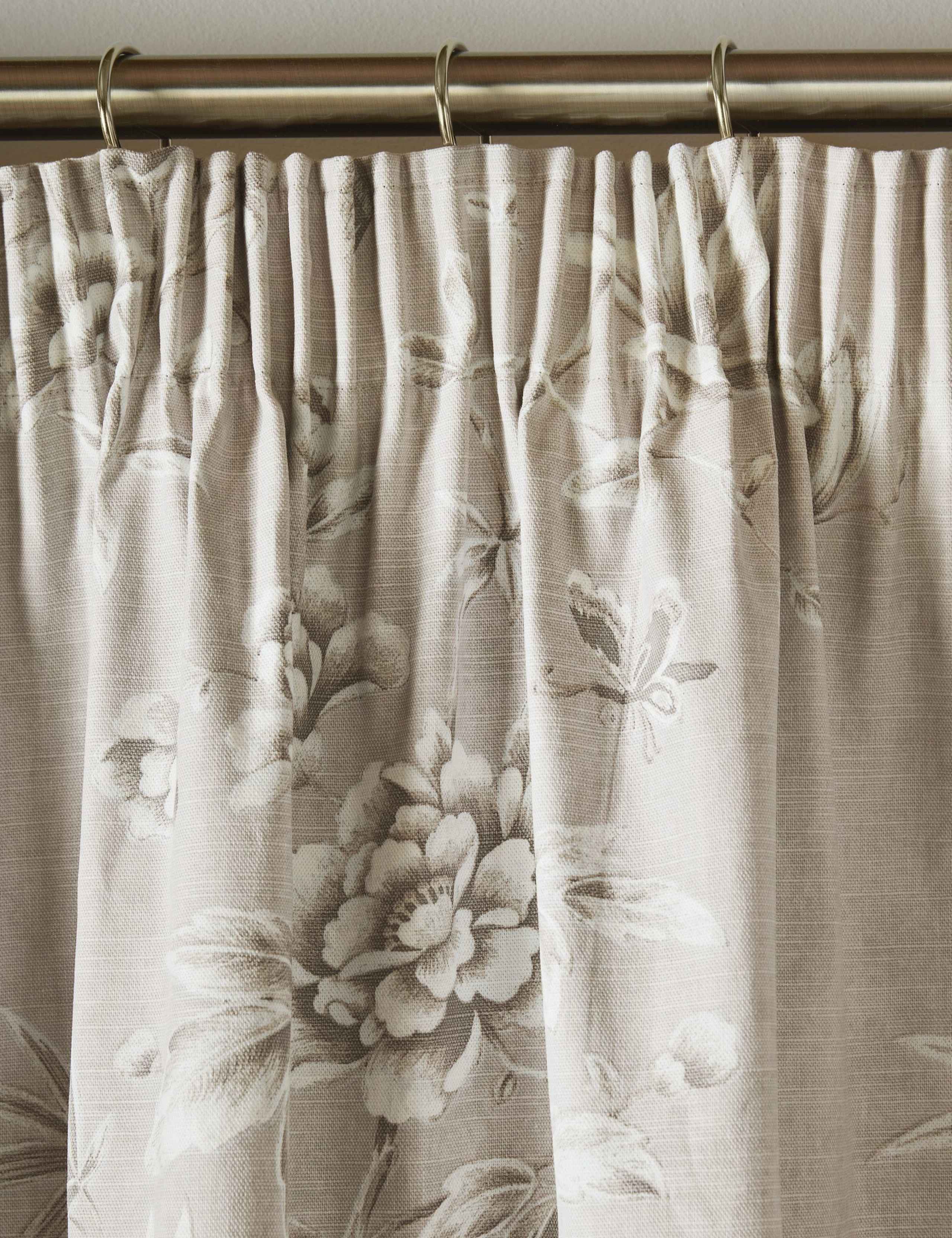 Rowsham Garden Pure Cotton Pencil Pleat Blackout Curtains 3 of 4