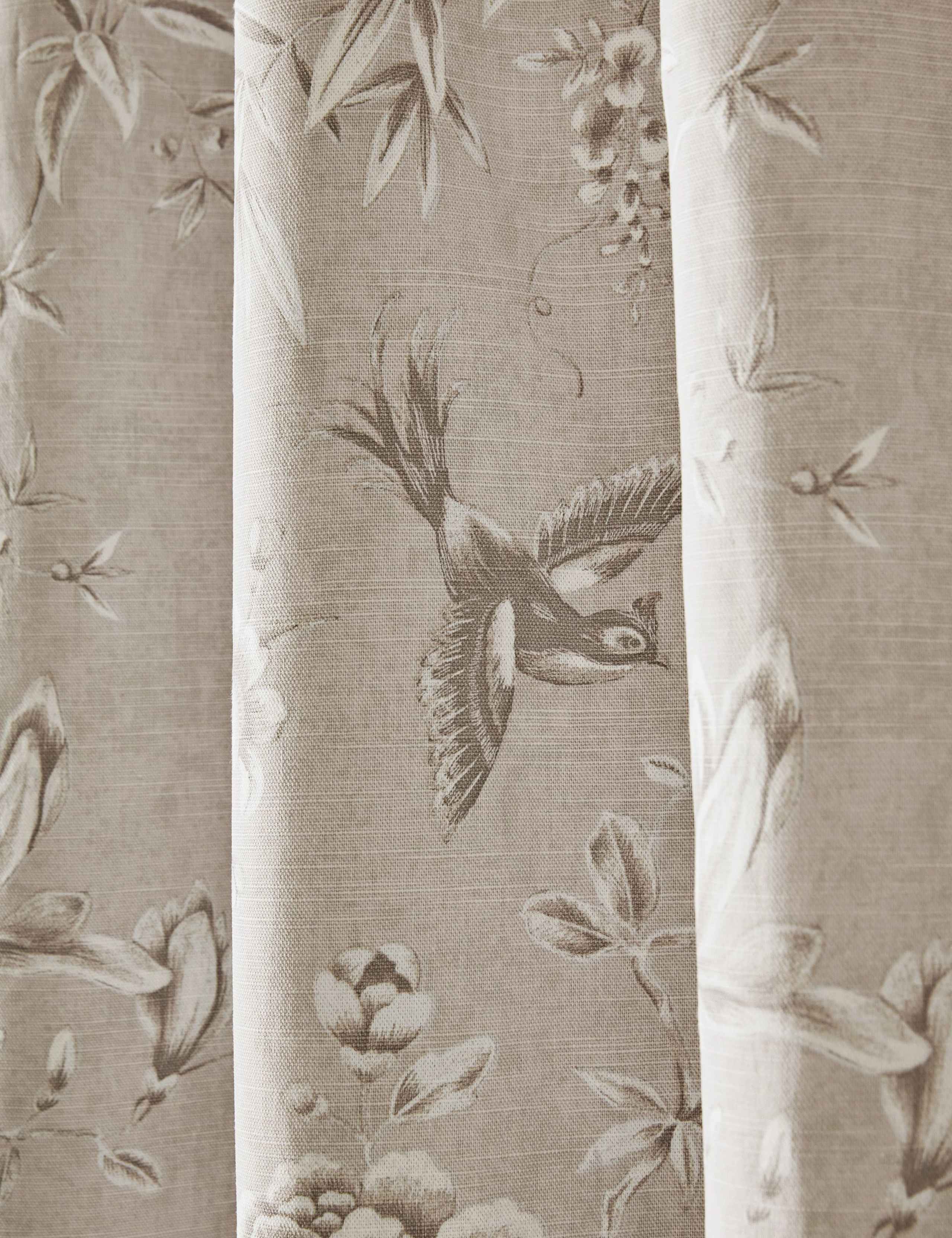 Rowsham Garden Pure Cotton Pencil Pleat Blackout Curtains 4 of 4