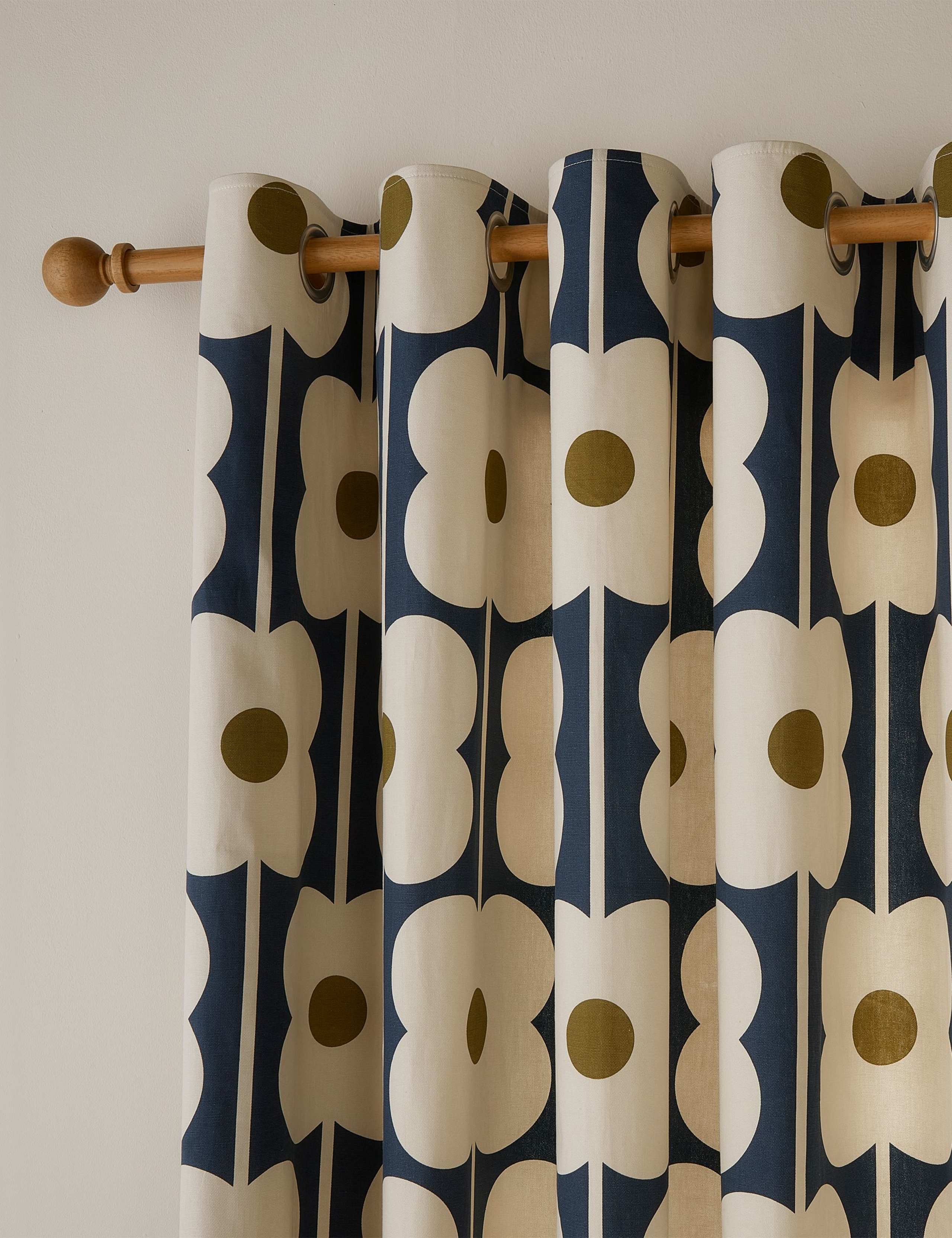 Abacus Flower Pure Cotton Eyelet Curtains 2 of 3