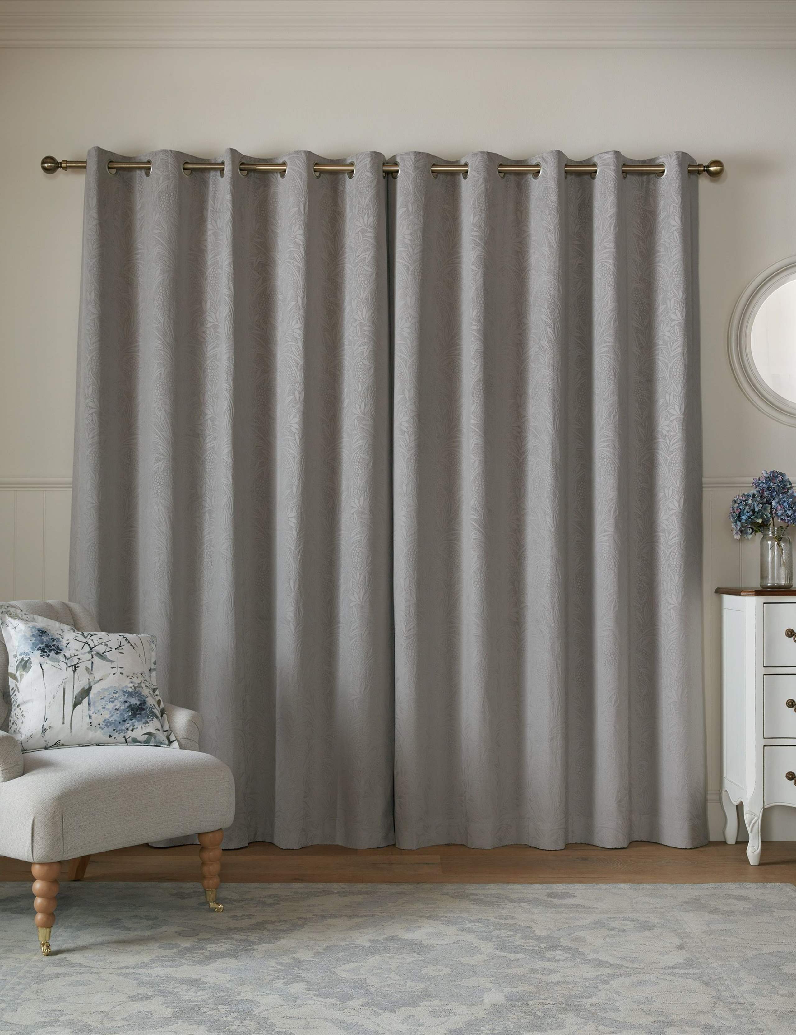 Barley Embossed Eyelet Curtains 2 of 4