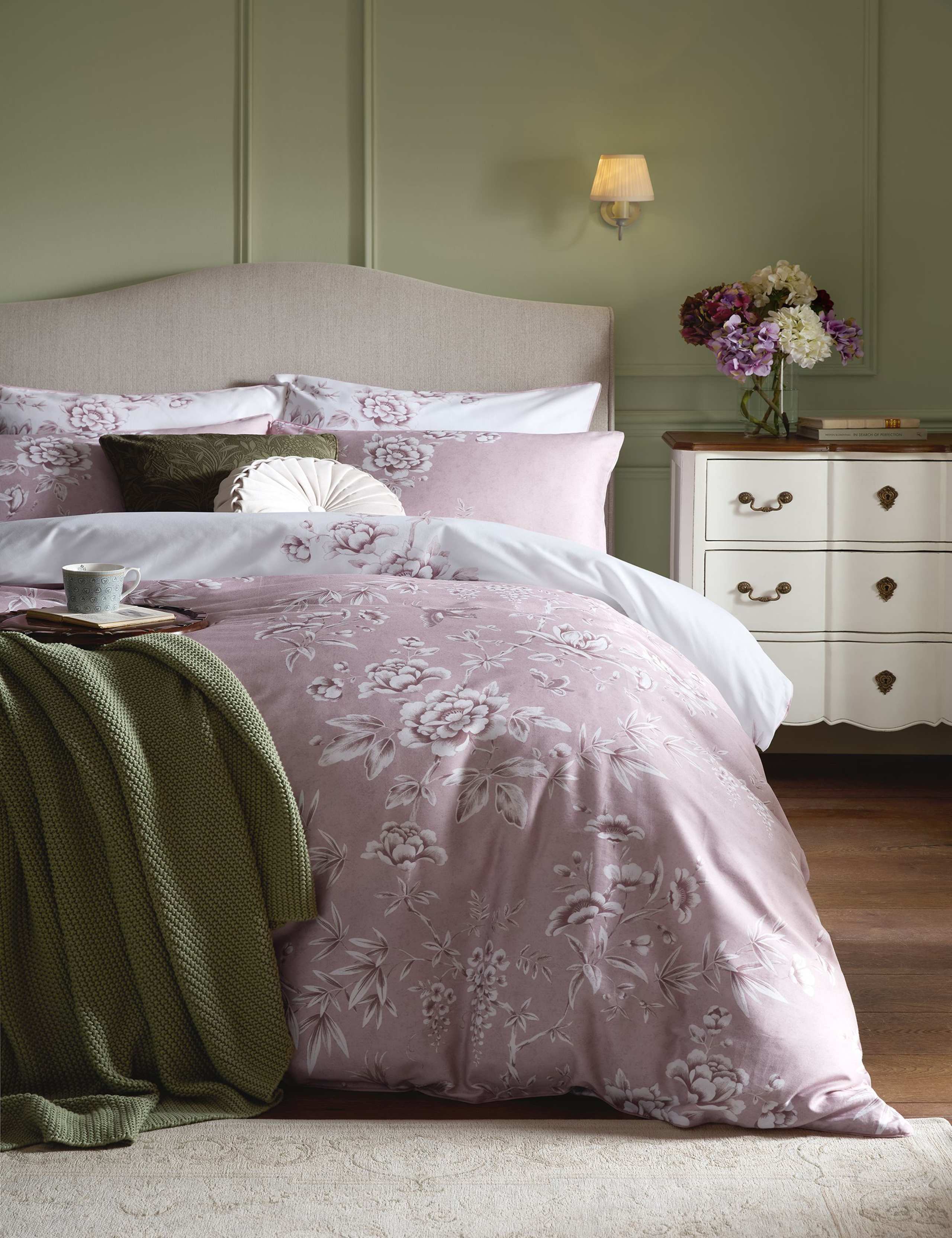 Rowsham Garden Pure Cotton Sateen Bedding Set 1 of 8