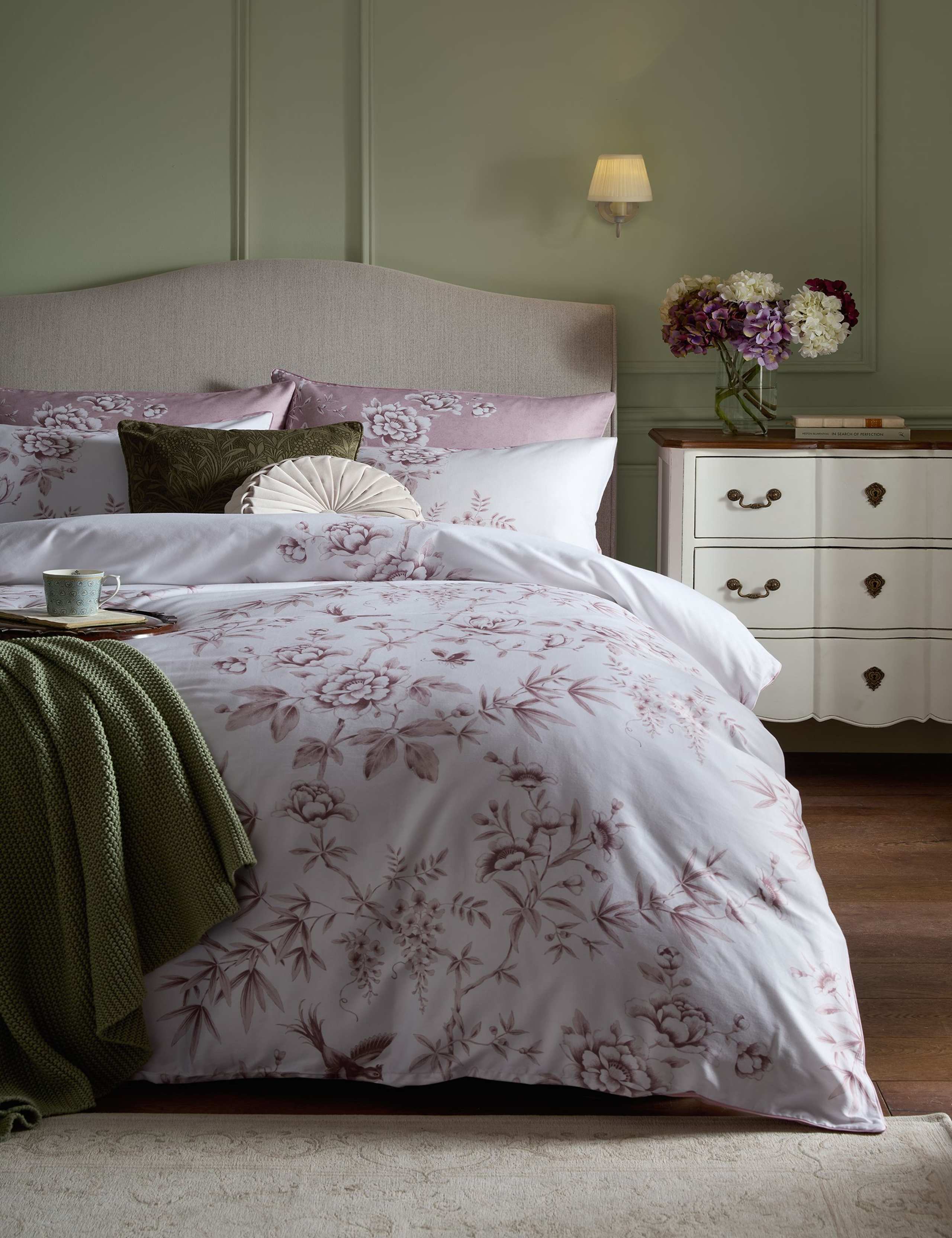 Rowsham Garden Pure Cotton Sateen Bedding Set 4 of 8