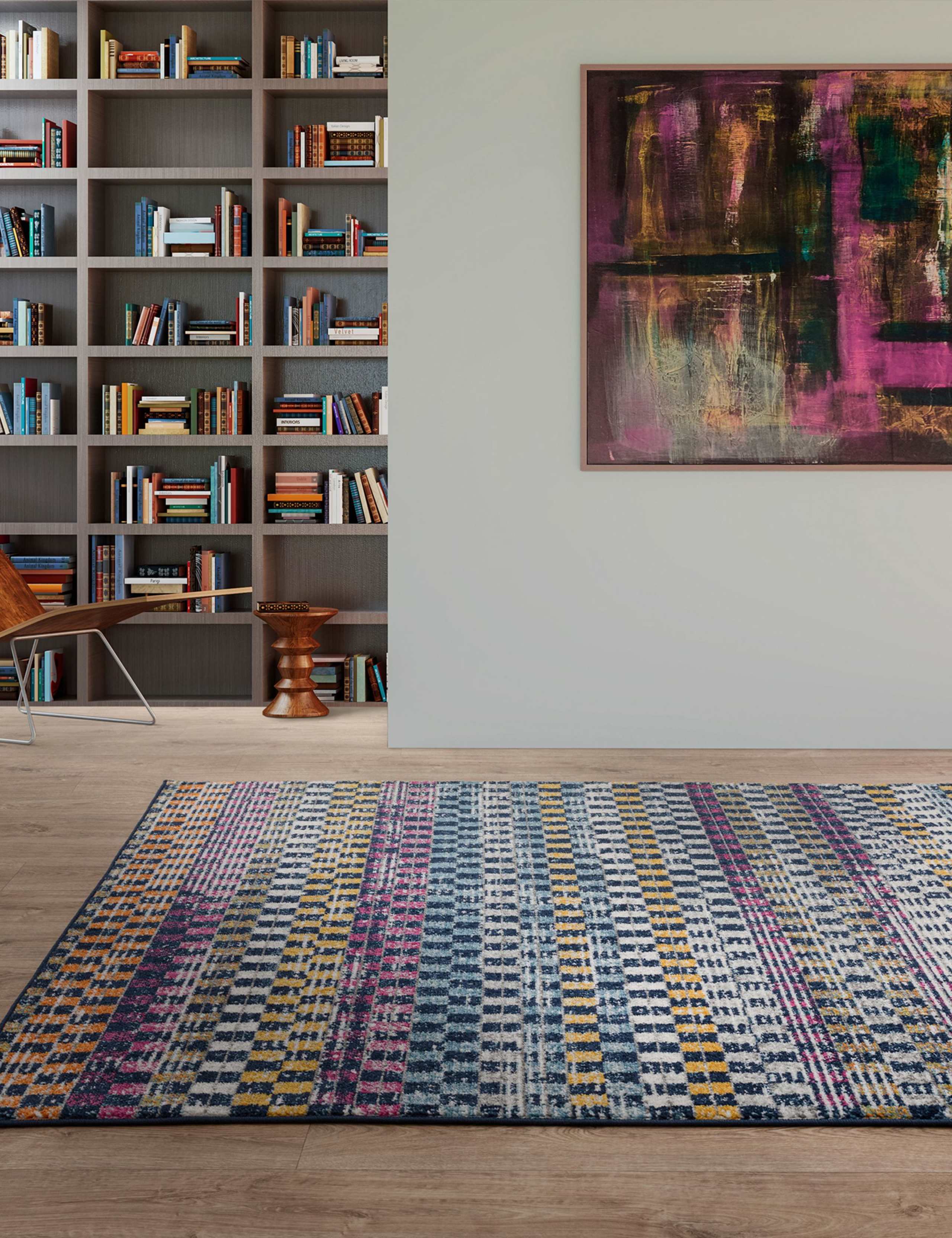 Muse Check Bright Woven Rug 1 of 8