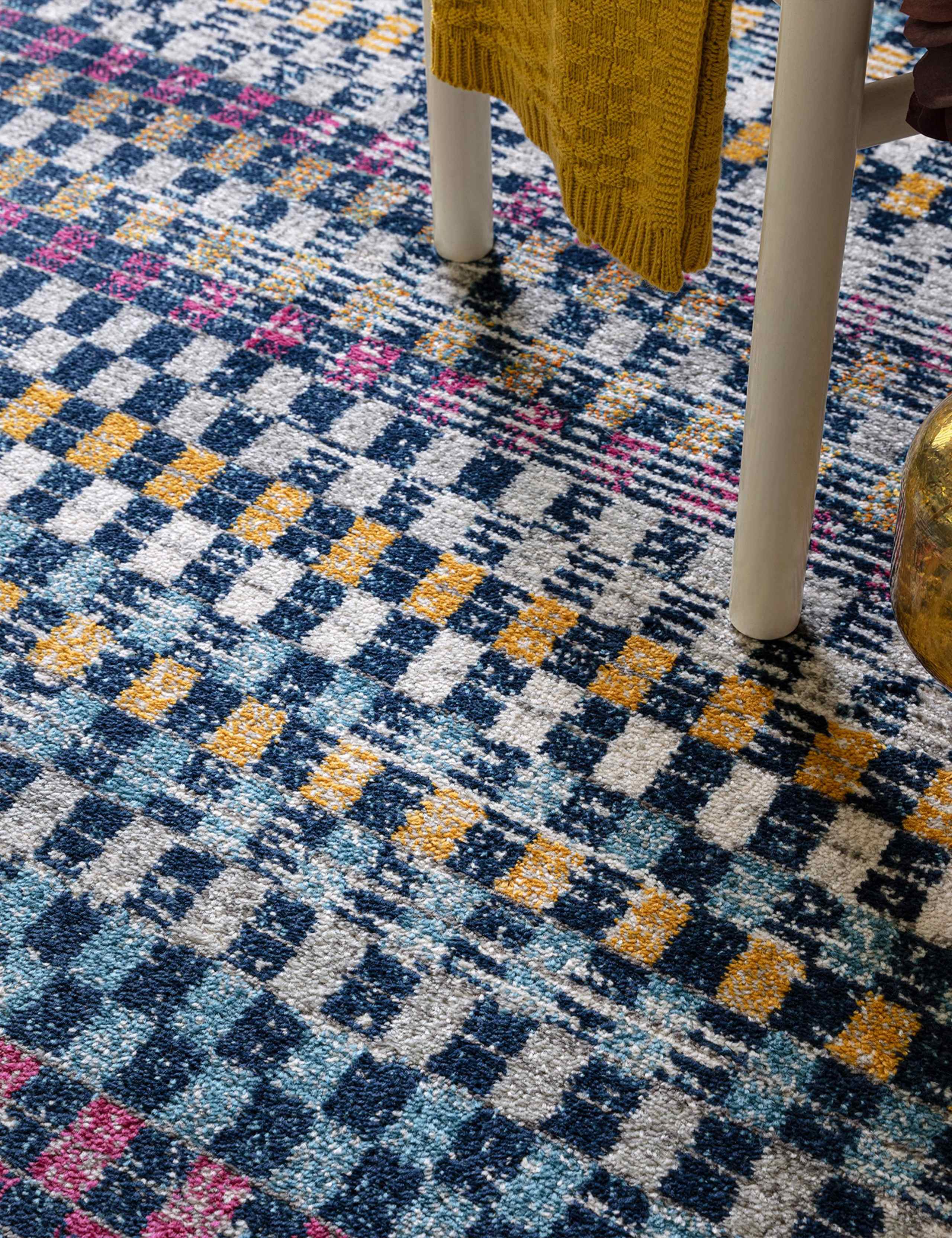Muse Check Bright Woven Rug 4 of 8
