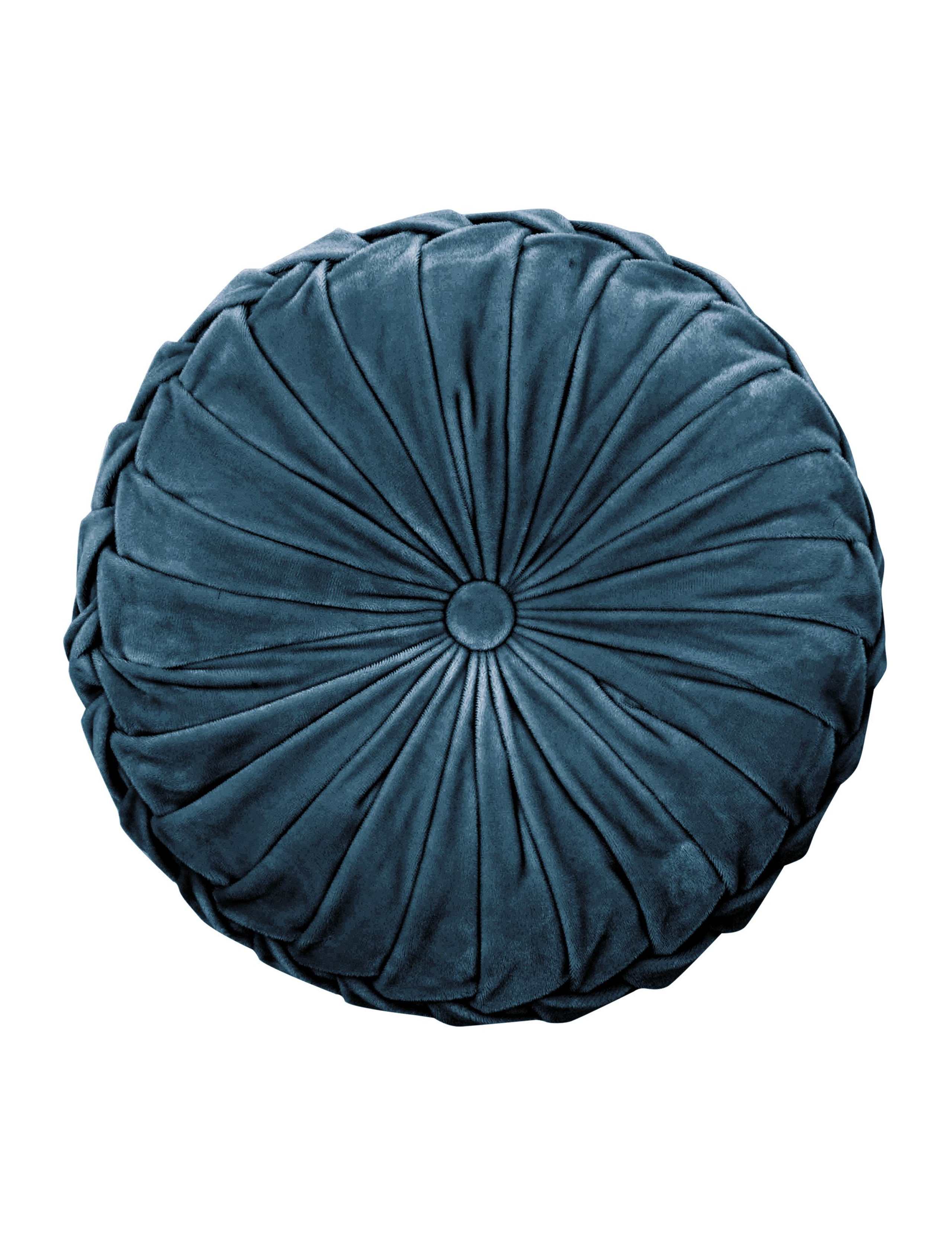 Rosanna Velvet Round Pleated Cushion 2 of 2