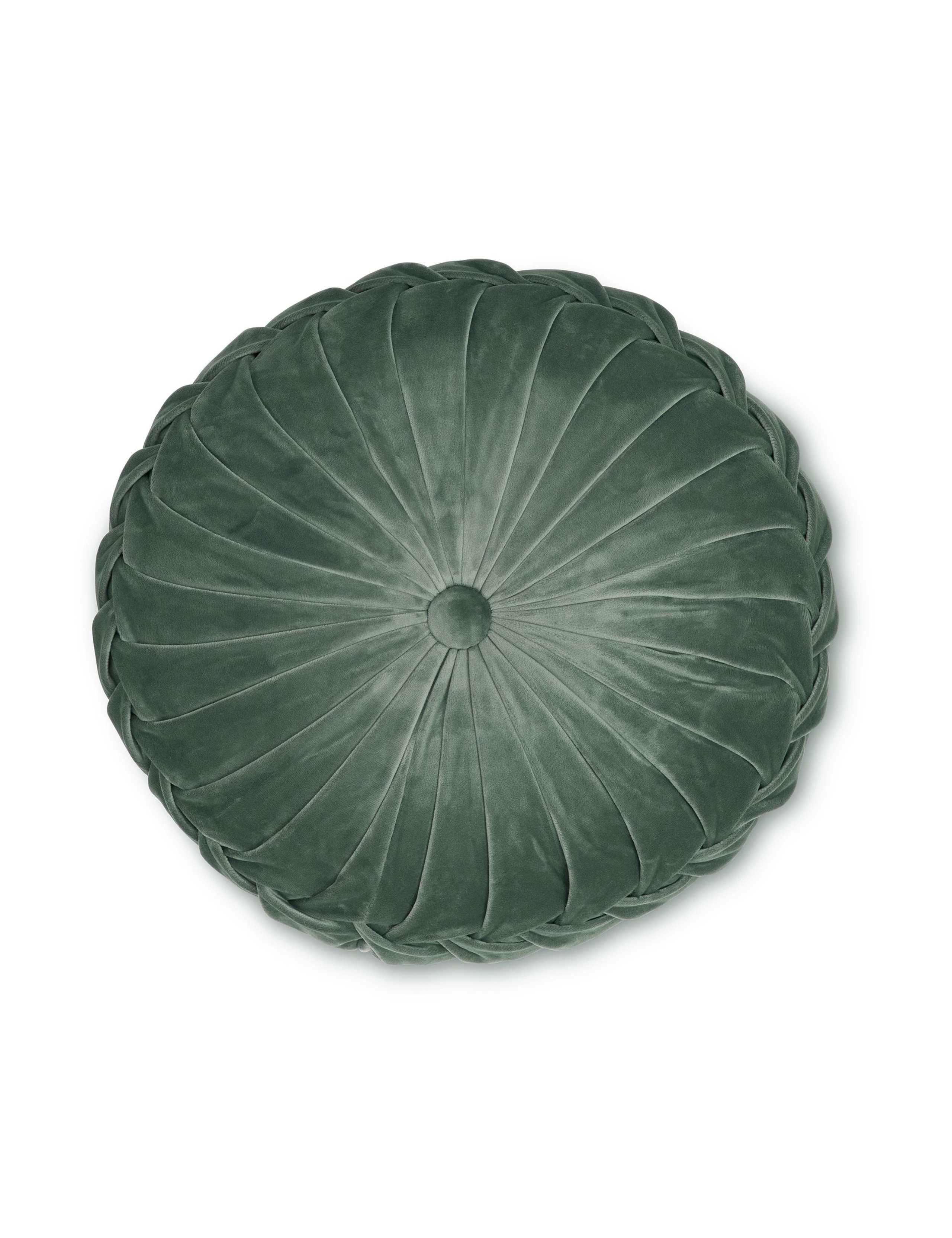Rosanna Velvet Round Pleated Cushion 2 of 2