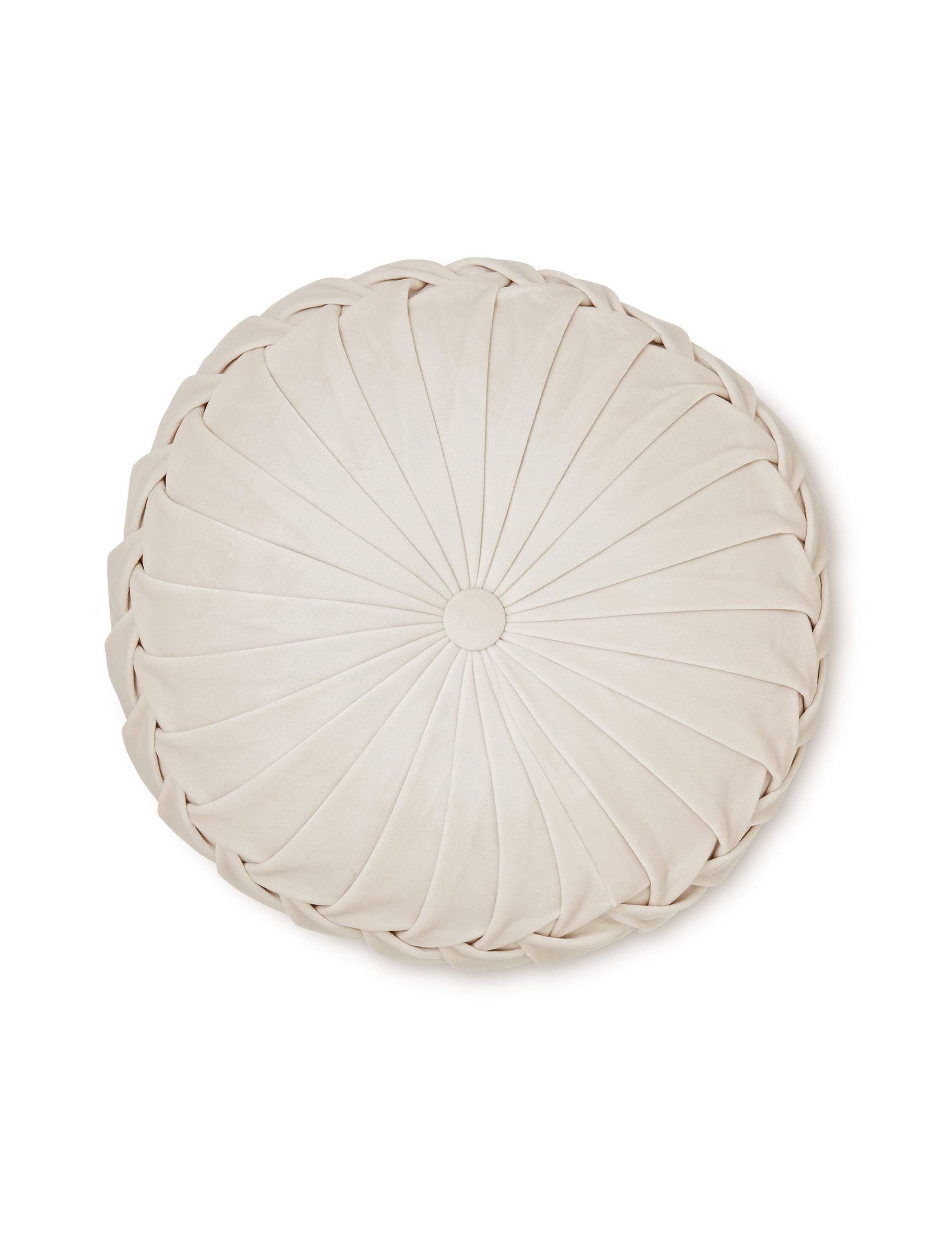 Rosanna Velvet Round Pleated Cushion 2 of 2