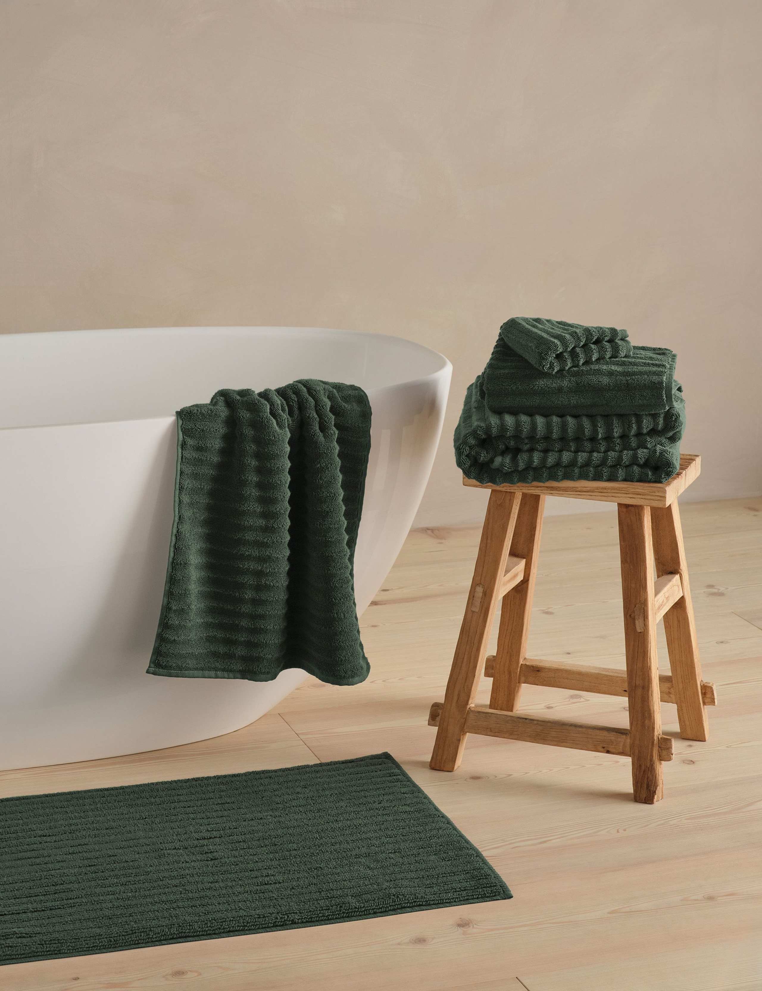 Pure Cotton Ribbed Bath Mat 2 of 6