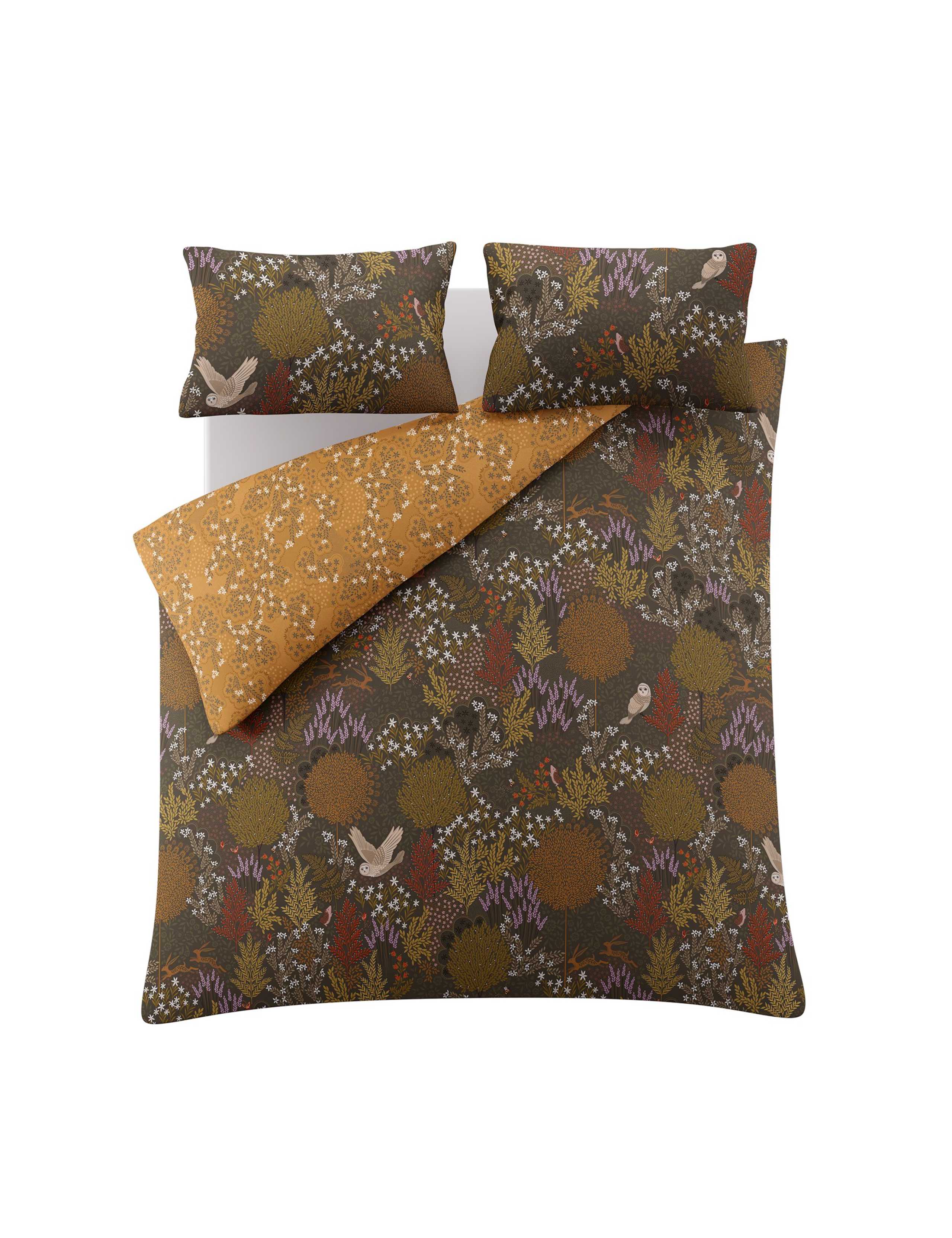 Pure Cotton Sateen Owl Forest Bedding Set 2 of 8