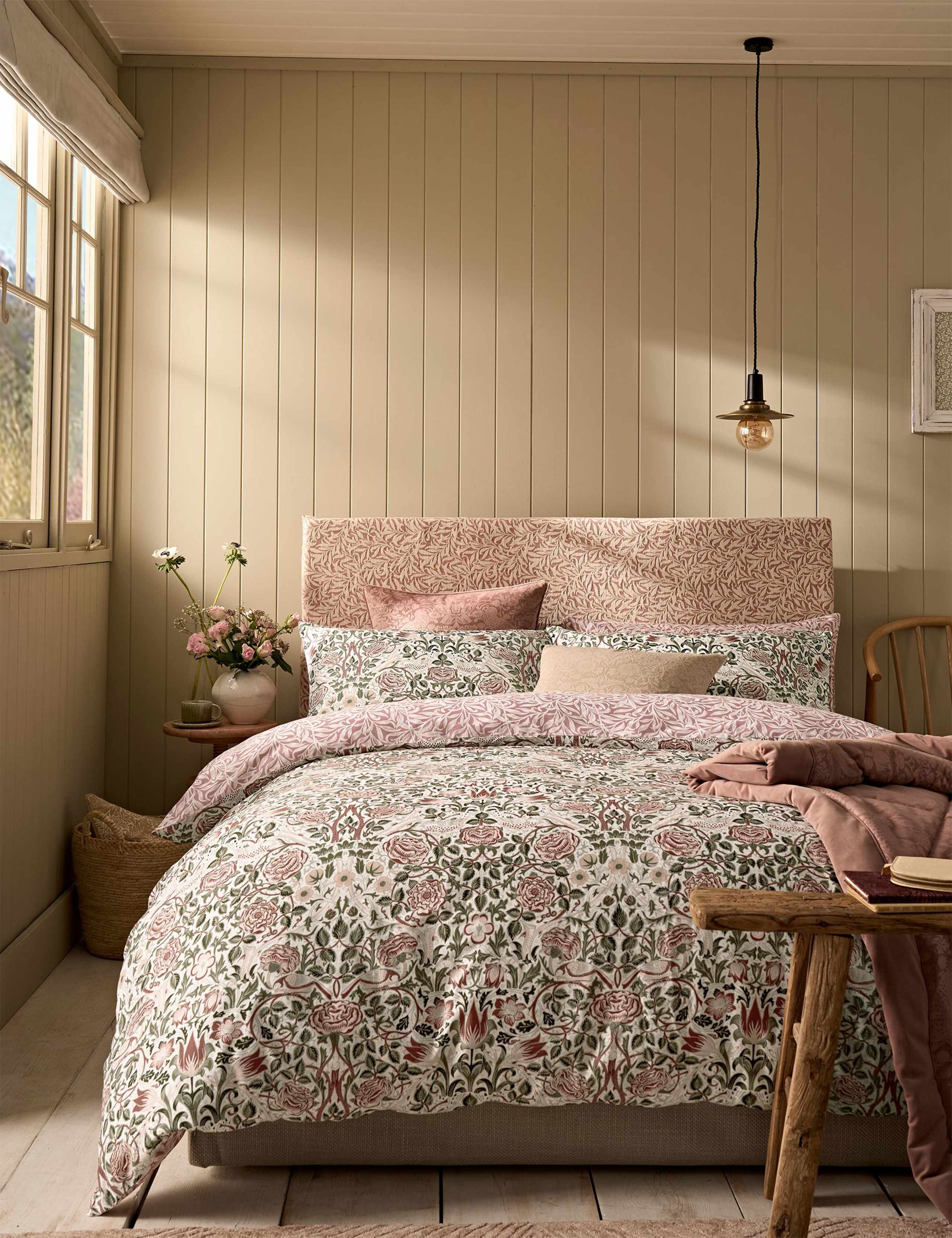 Pure Cotton Sateen Rose Brick Bedding Set 1 of 7